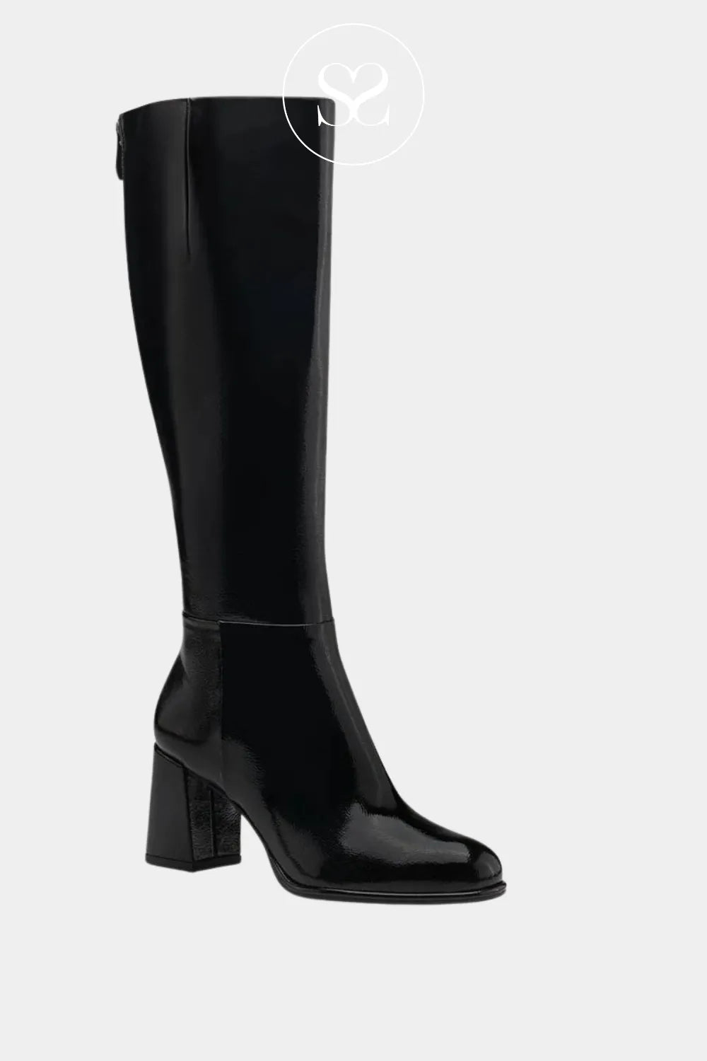 TAMARIS BLACK BLOCK HEEL KNEE HIGH BOOTS - 1-25515-41 for women