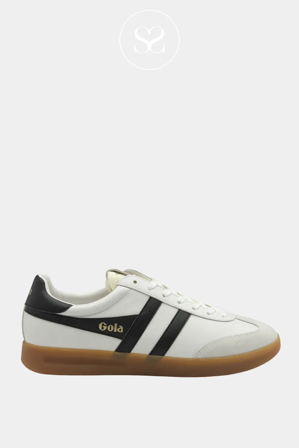 Gola Retro White/Black Leather Trainer For Women - Cyclone