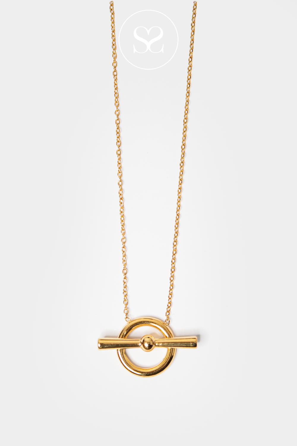 EMMY 11S GOLD THIN CHAIN CIRCLE PENDANT NECKLACE