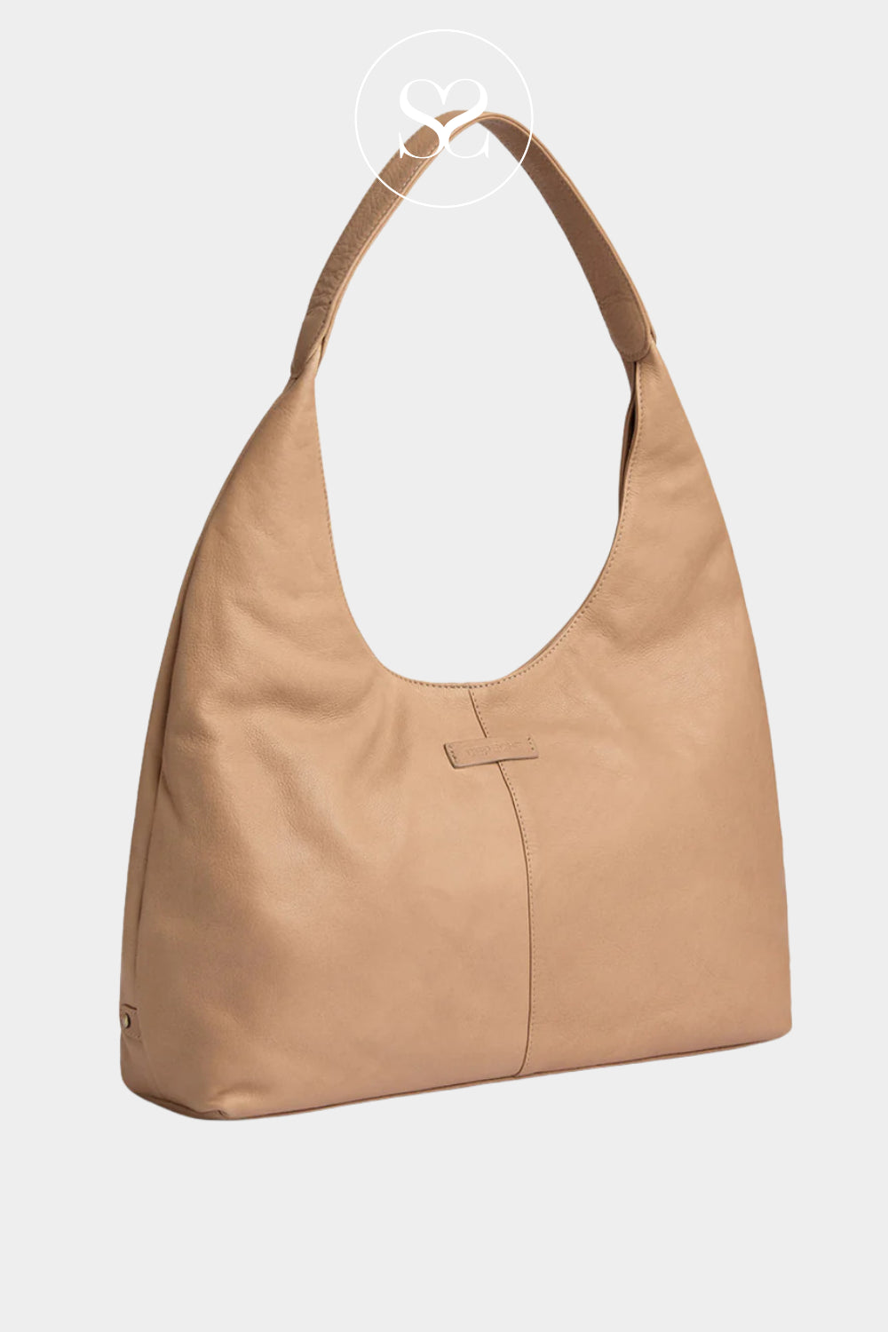 relaed slouch style camel leather shoulder bag for women from Depeche Available in Ireland