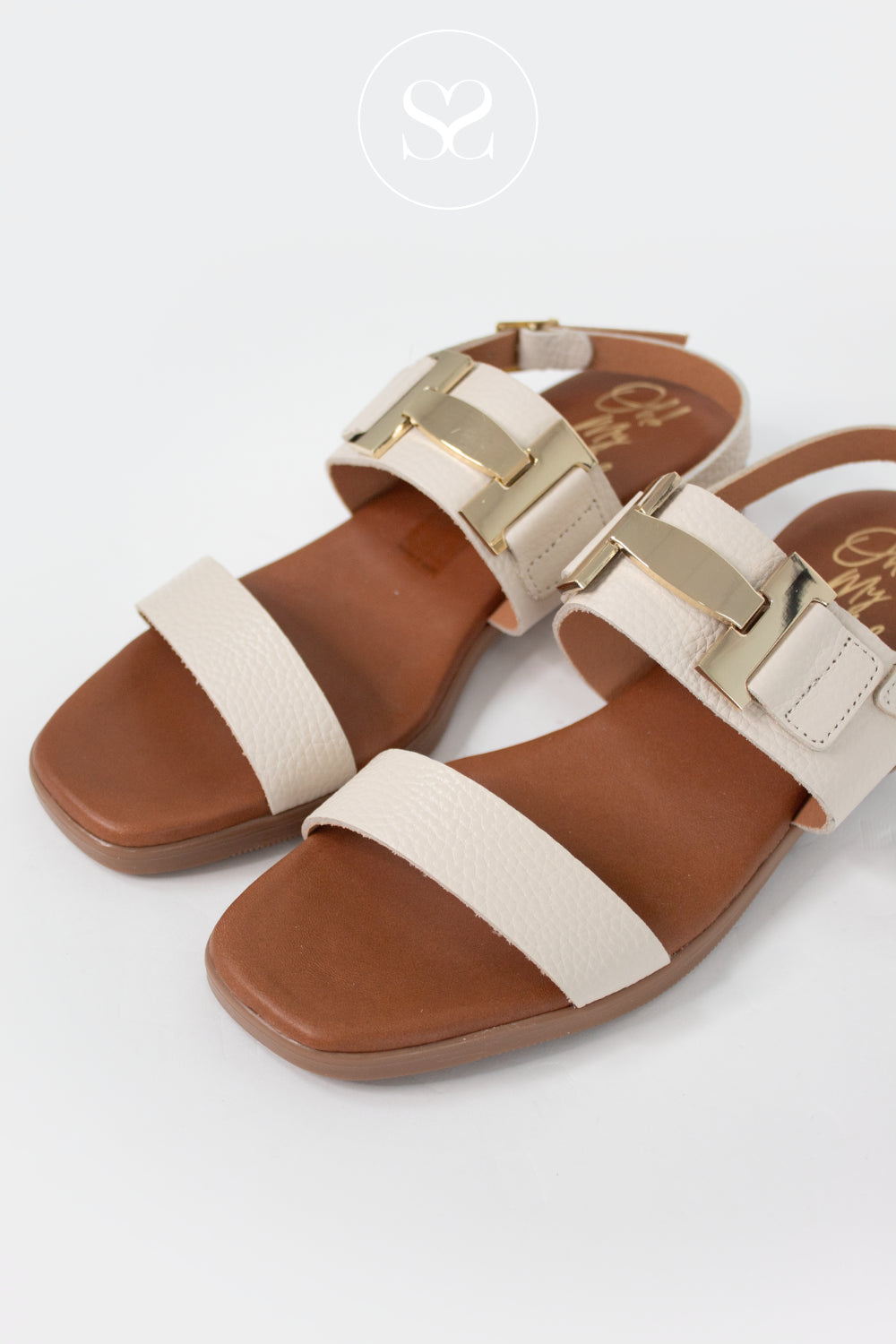 Oh My Sandals Off-White Block Heel Sandals 5892