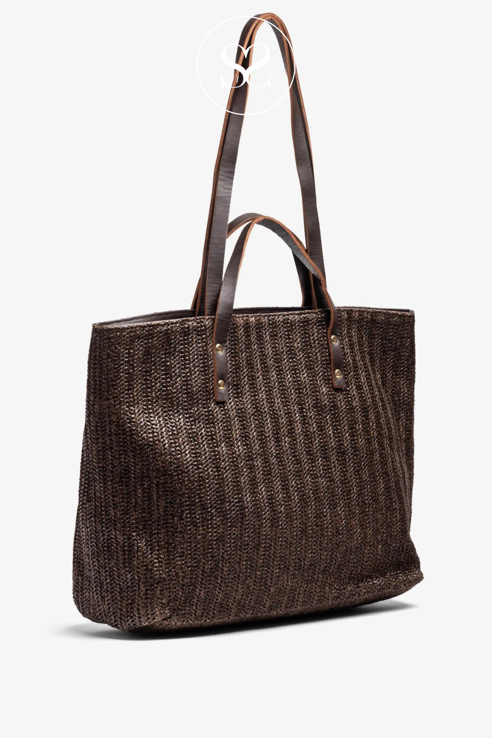 Unisa Brown Woven Shopper Bag ZSAND