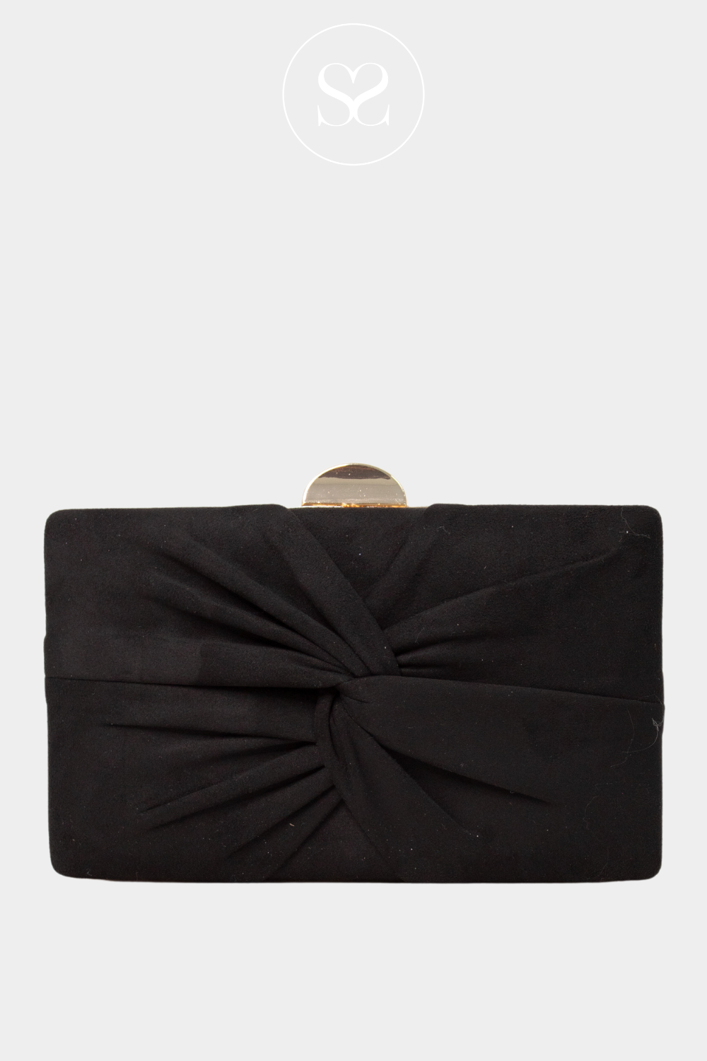 LAX 23032 BLACK KNOT EFFECT CLUTCH BAG GOLD CASP