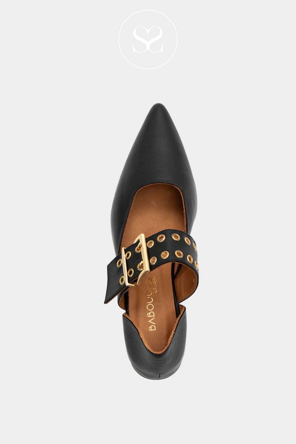 Babouche Black Pointed toe Mary-Jane Flats - G-Binny-1