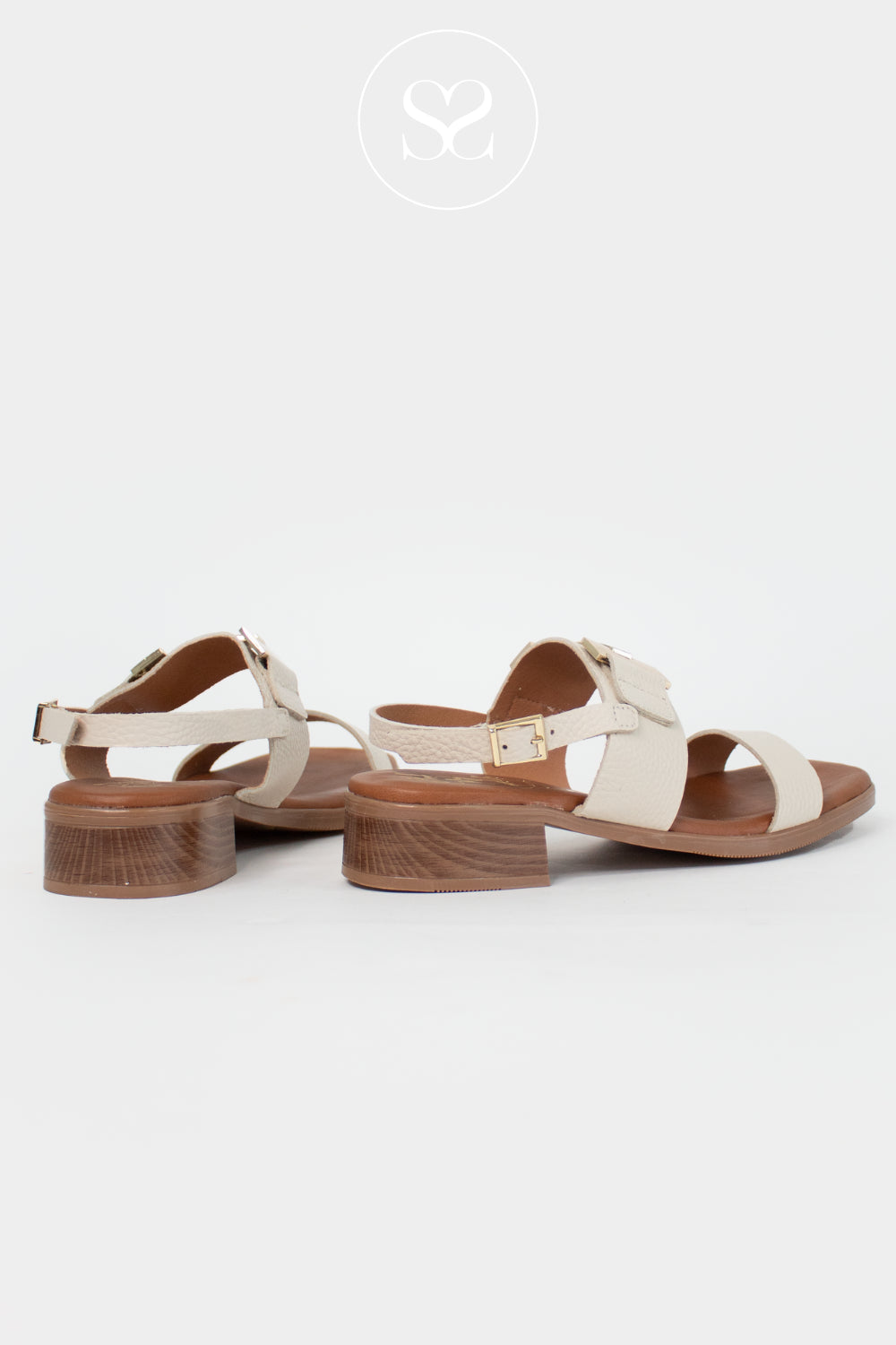 Oh My Sandals Off-White Block Heel Sandals 5892