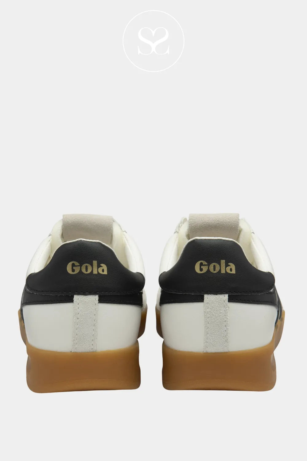 Gola Retro White/Black Leather Trainer For Women - Cyclone