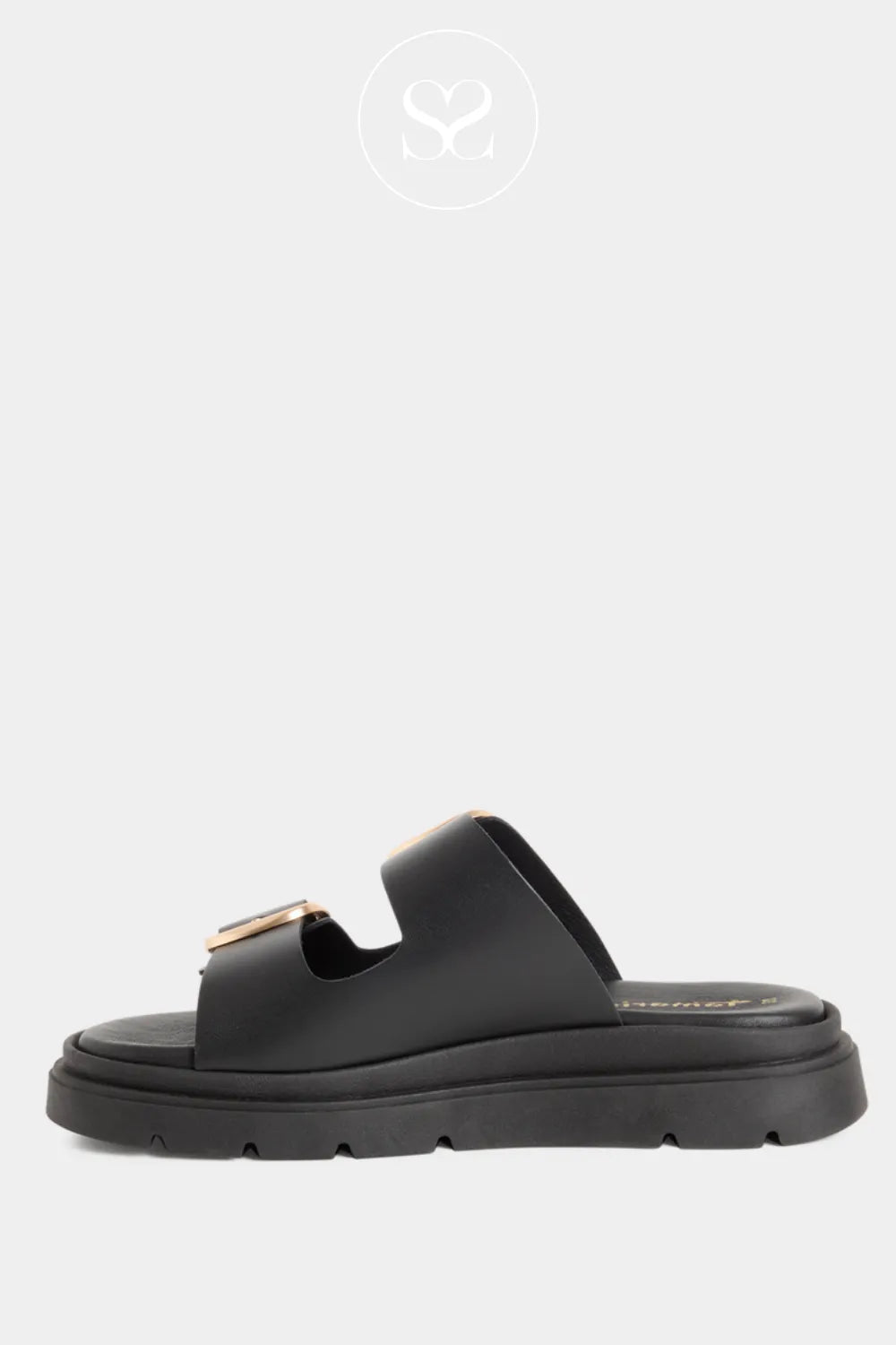 Tamaris Black Chunky Slider Sandals 1-27239-42