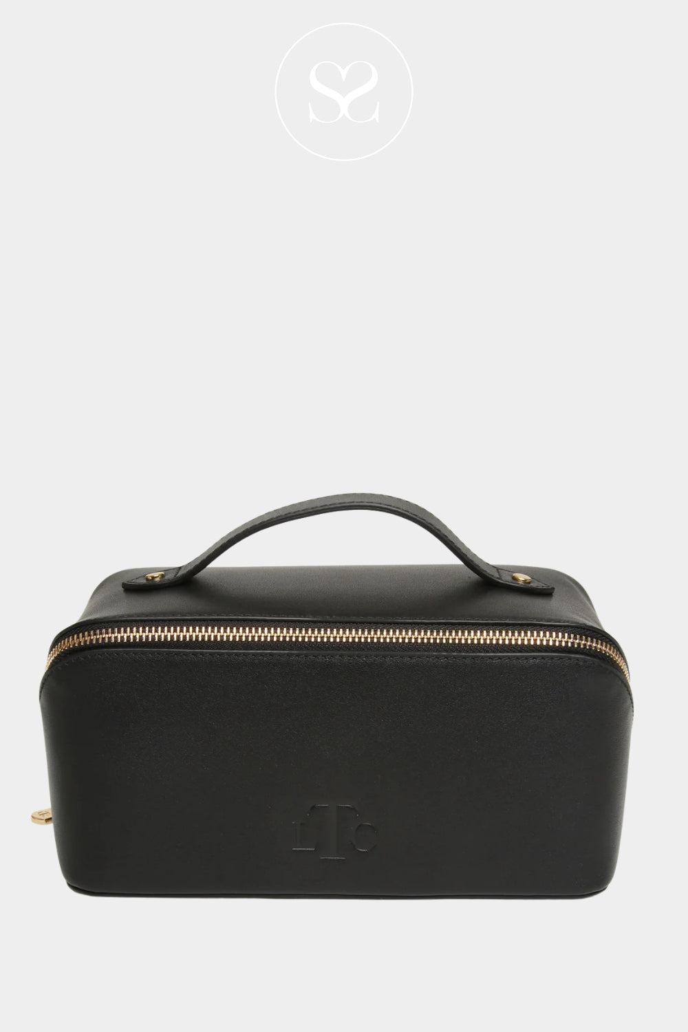 ALICE WHEELER BLACK LEATHER MAKEUP BAG AL9000