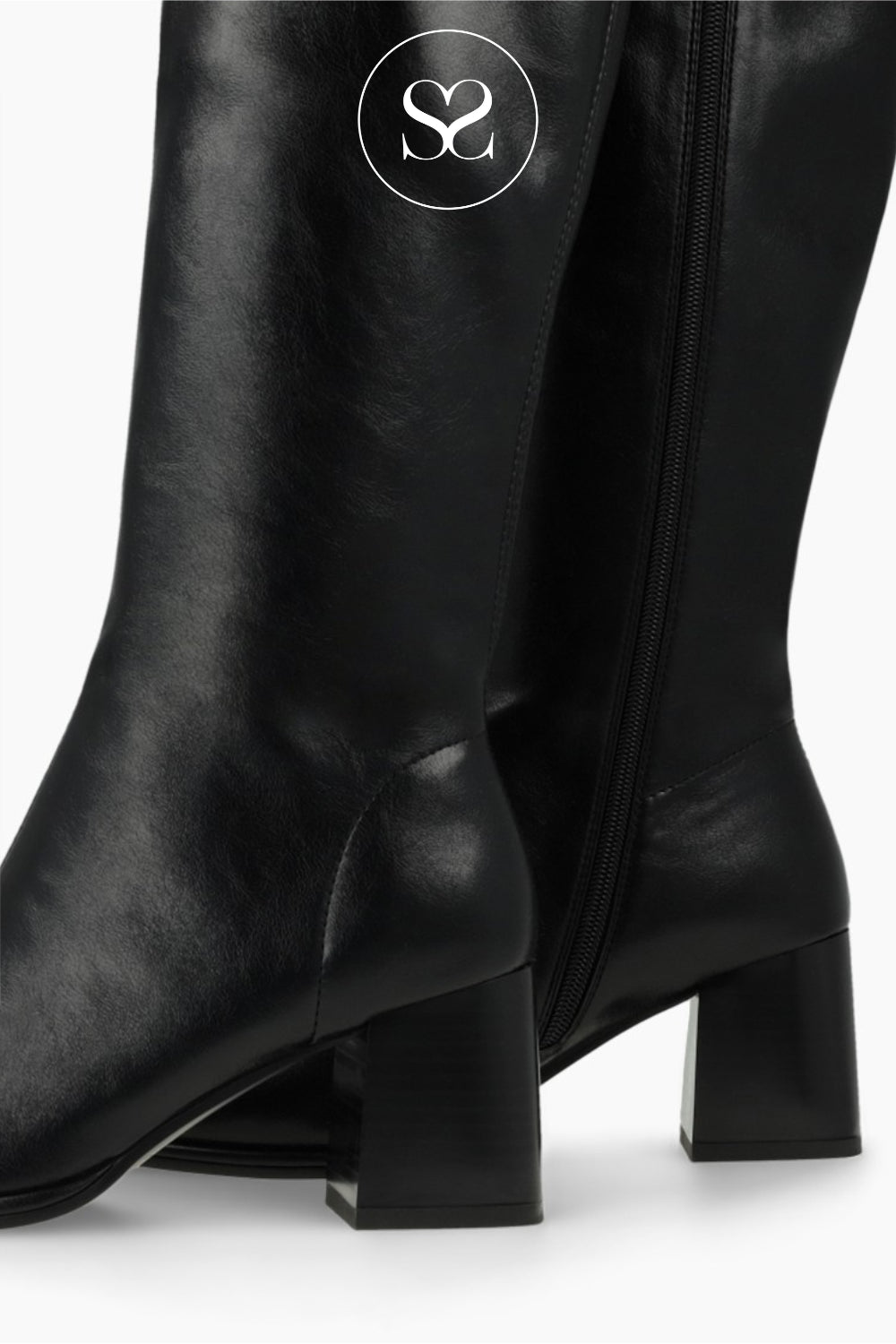 LODI WOMENS KNEE HIGH BLOCK HEELED BOOTS