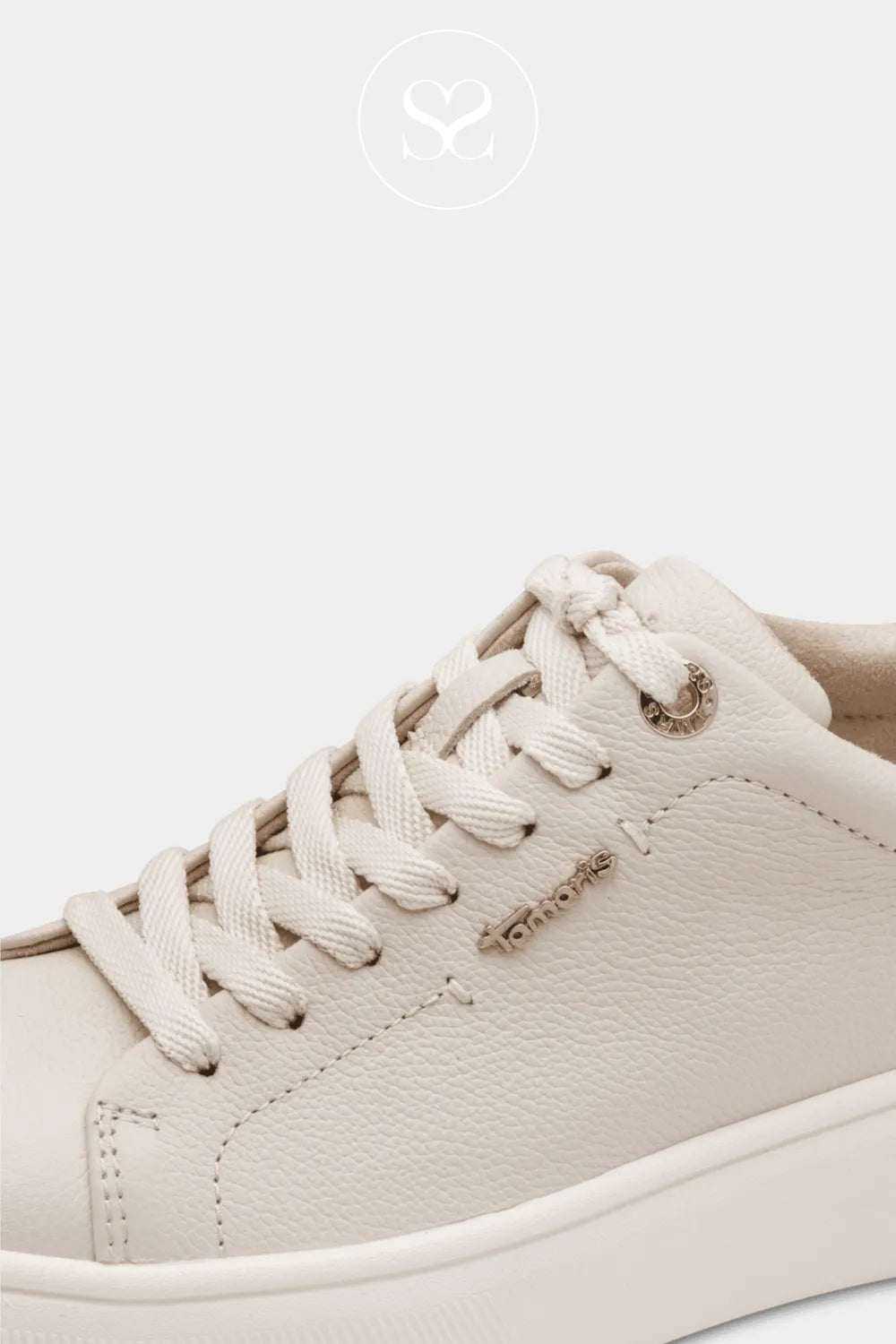 Tamaris Ivory Platform Trainers - 1-23736-42