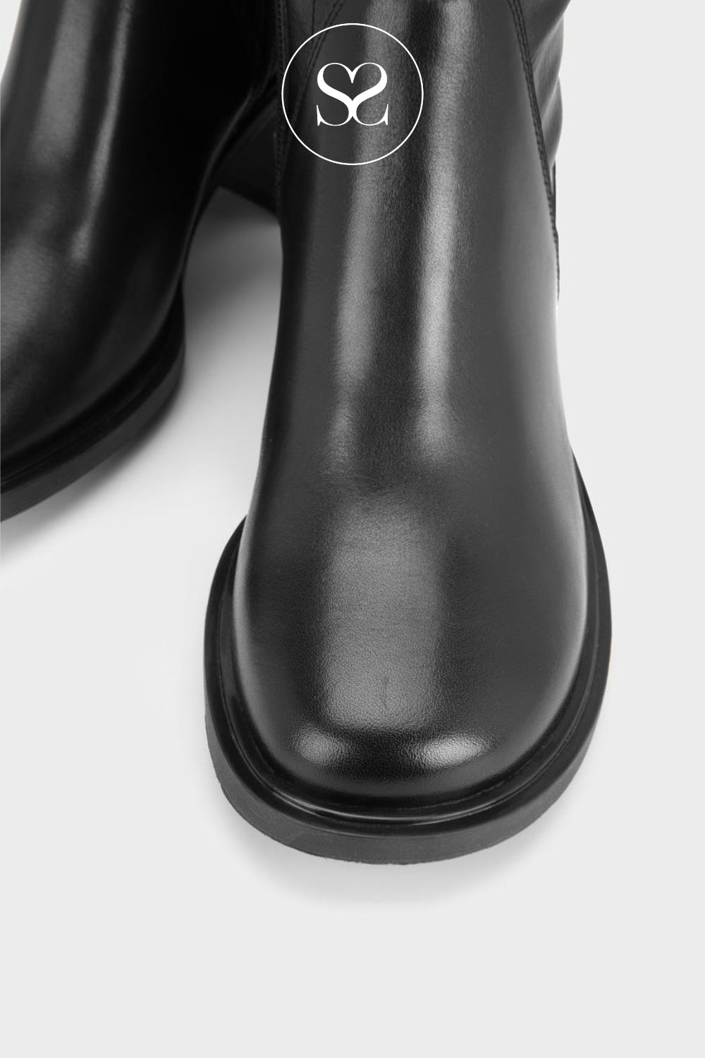 Vagabond Black Sock Ankle Boots with a Rounded Toe