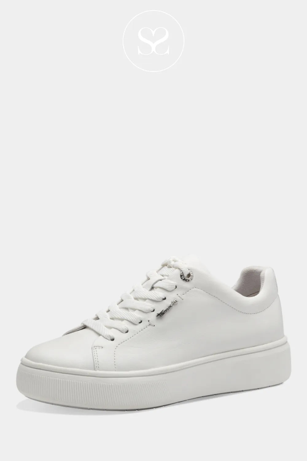 Womens White Platform Trainers - 1-23736-42 Tamaris Ireland