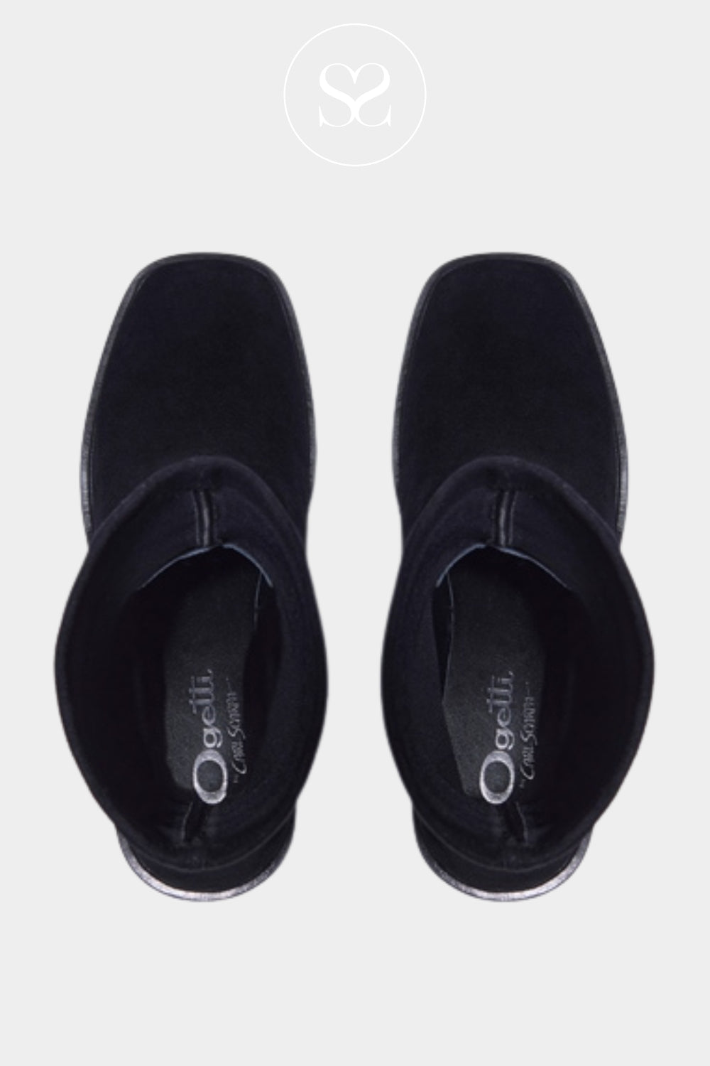 CARL SCARPA BLACK LEATHER PULL ON SOCK BOOTS FOR WOMEN