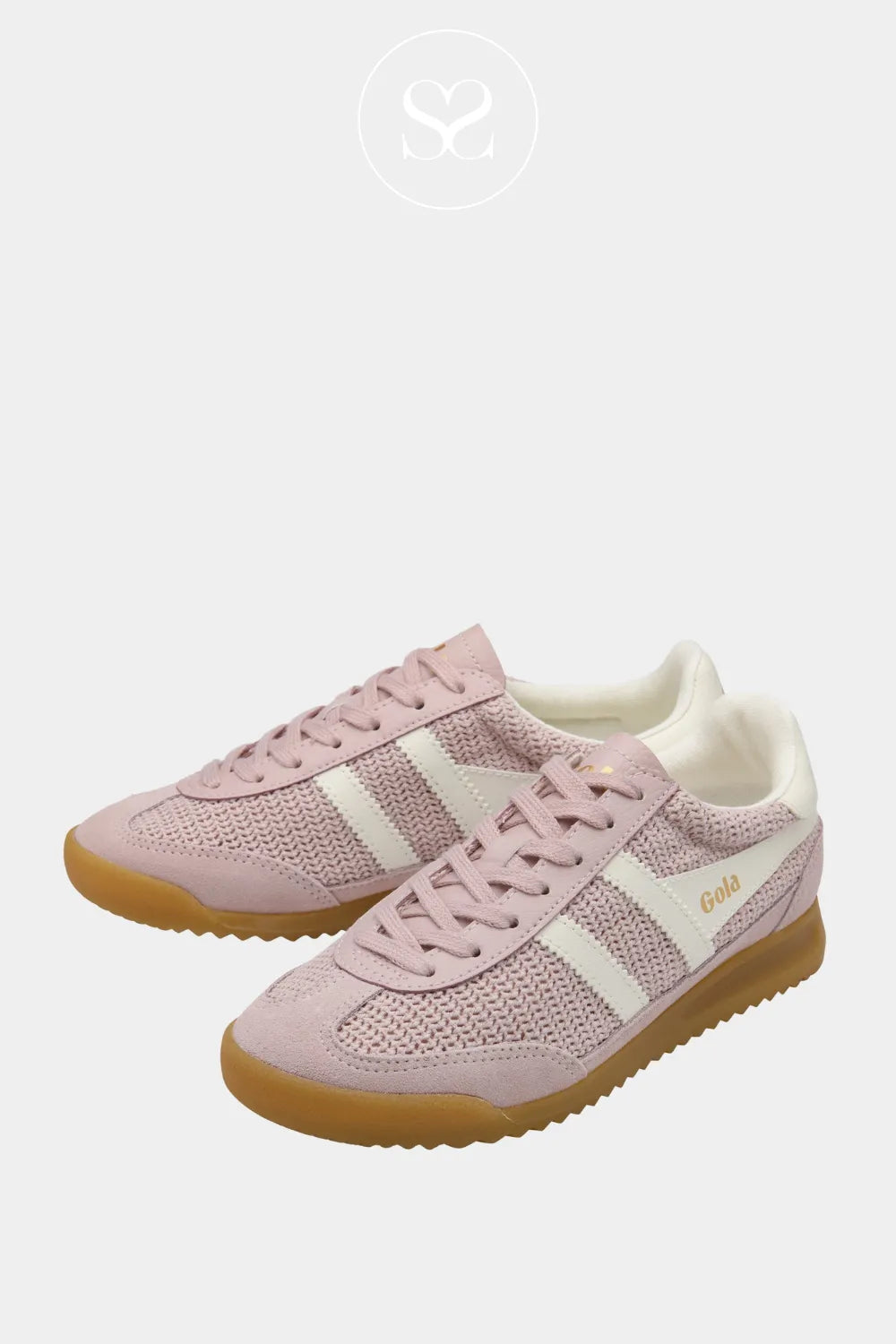 GOLA Pink Retro Trainers - Tornado Zephyr Iconic Gola wingflash branding reflects authentic heritage style.