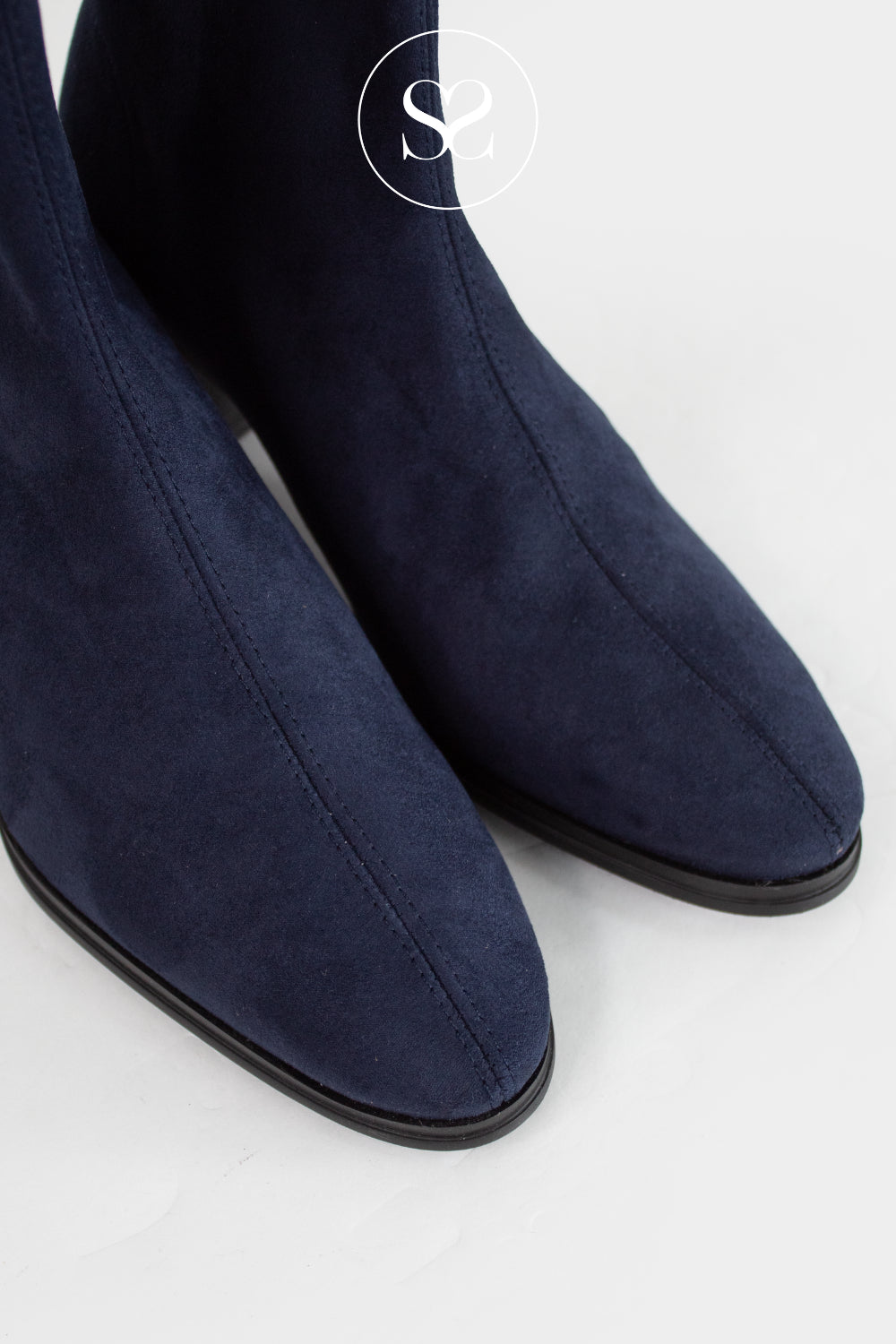 Miss Elastic Water Repellent Navy Suede Sock boots for Women Ireland