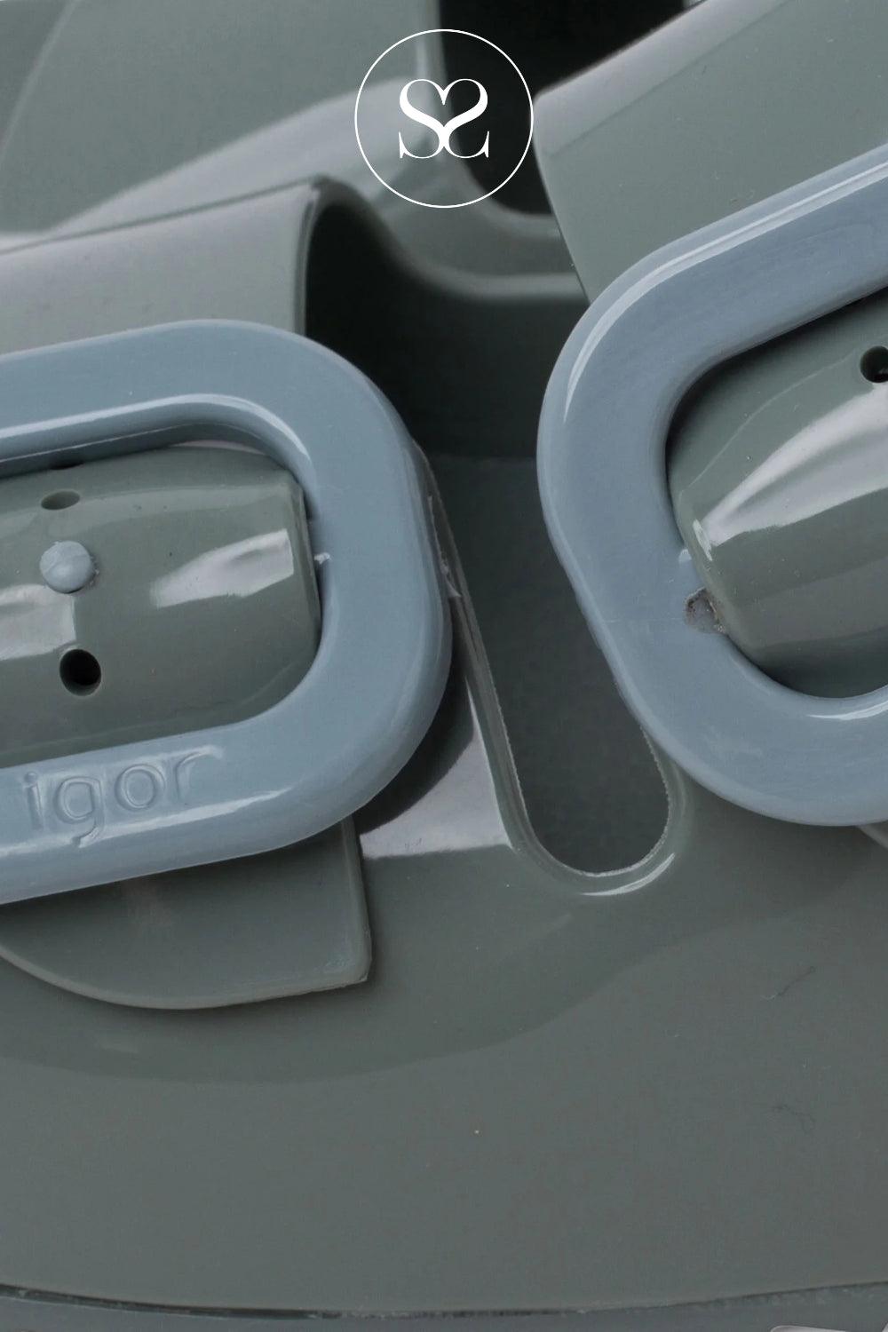 close up of gree pool sliders for women with adjustable straps in Ireland