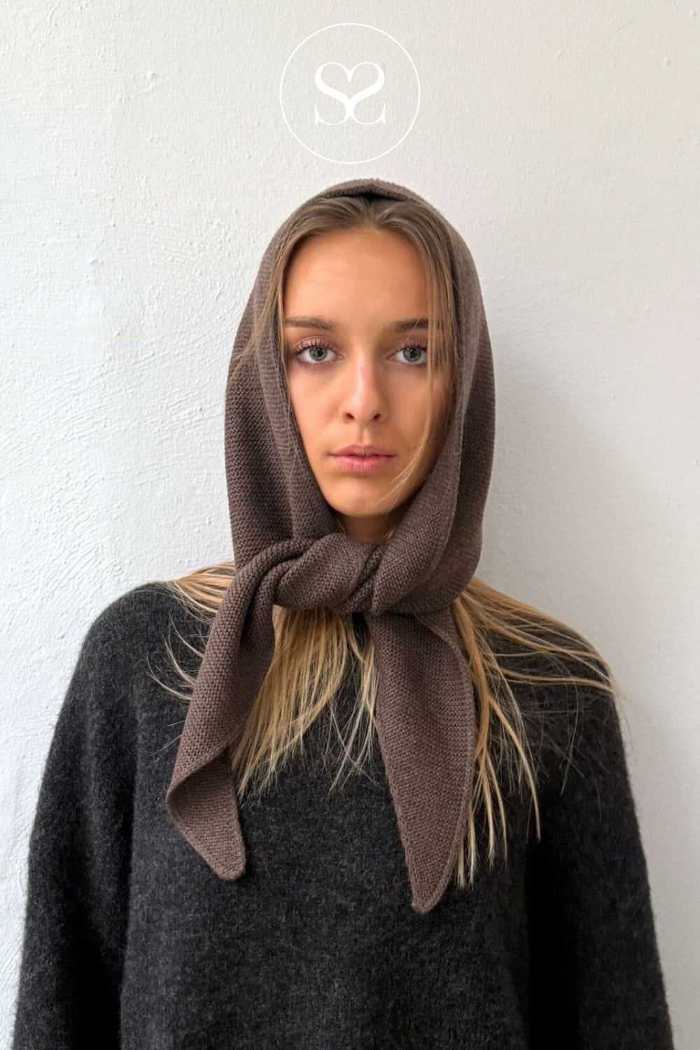BOII Brown Knitted Hooded Scarf — Buller Ireland