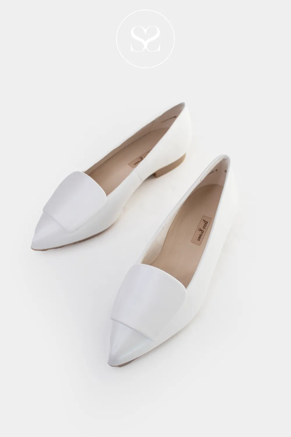 Paul Green ivory pointed-toe pumps 3792 for women Lightweight feel with a small, elegant heel
