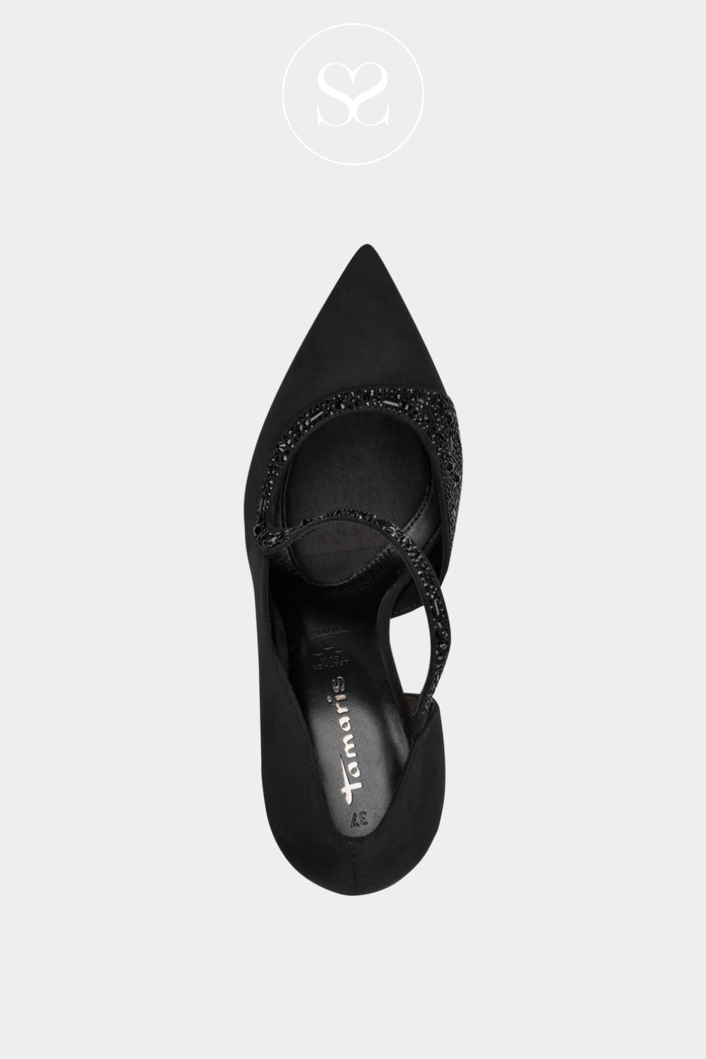 Tamaris Black Suede Pointed Toe Heels 1-22443-47