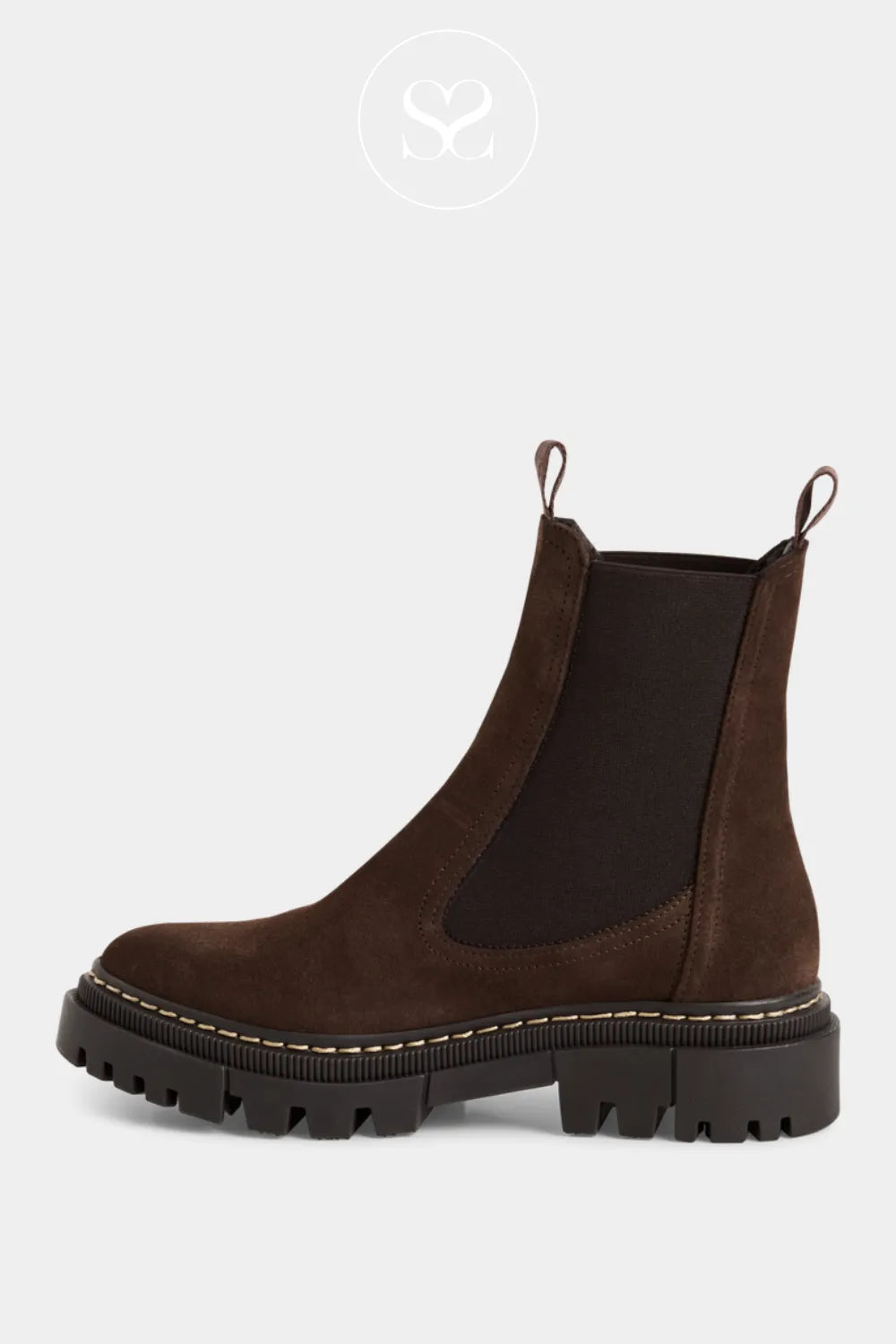 TAMARIS BROWN LEATHER SUEDE CHELSEA BOOTS - 1-25491-41