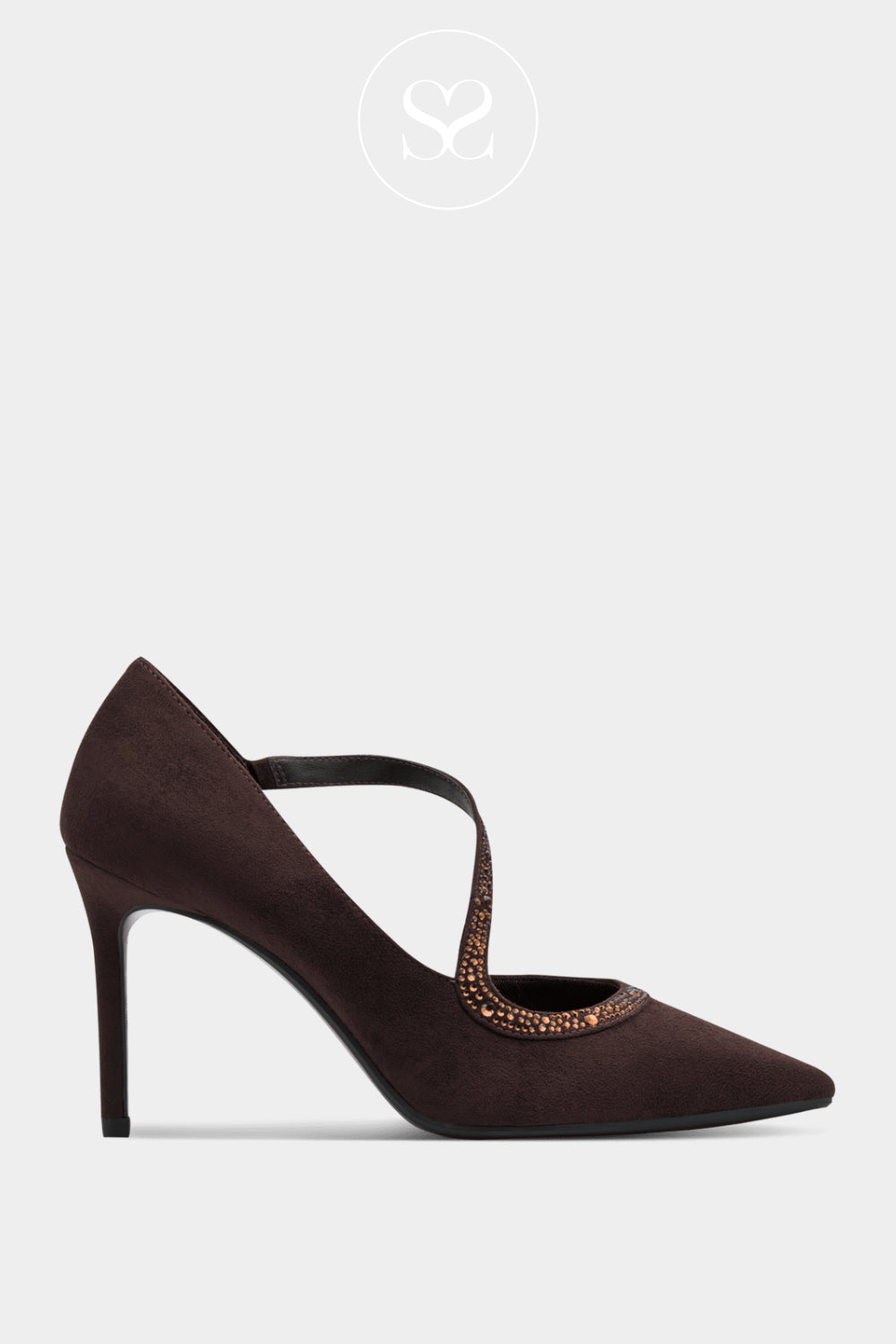 Tamaris Brown Suede Pointed Toe Heels — 1-22443-47 Ireland