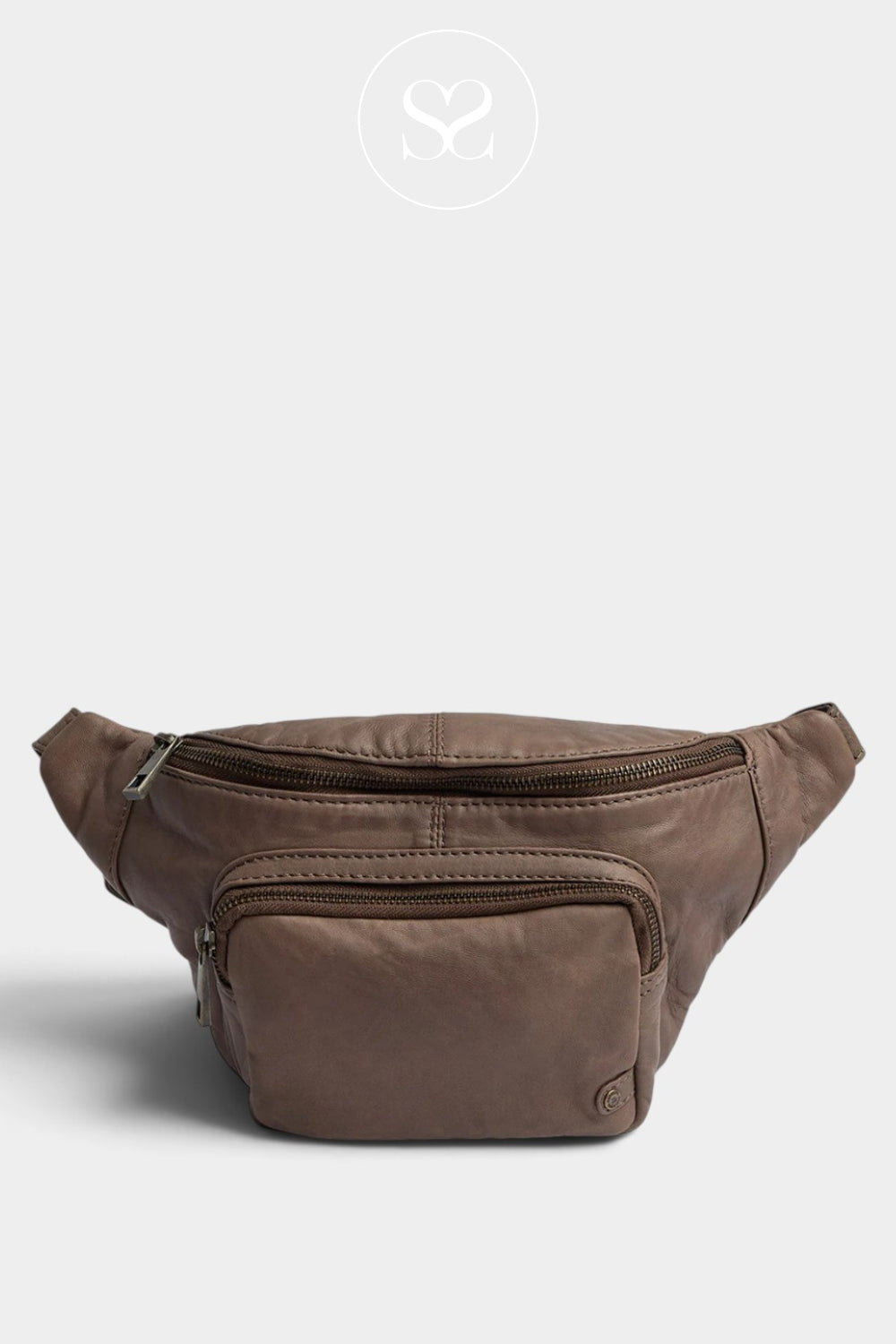 Depeche Dark Taupe Leather Bumbag - 13396