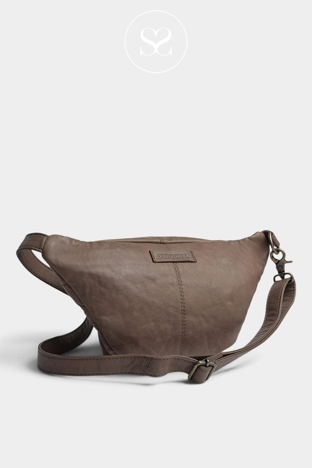Depeche Dark Taupe Leather Bumbag - 13396