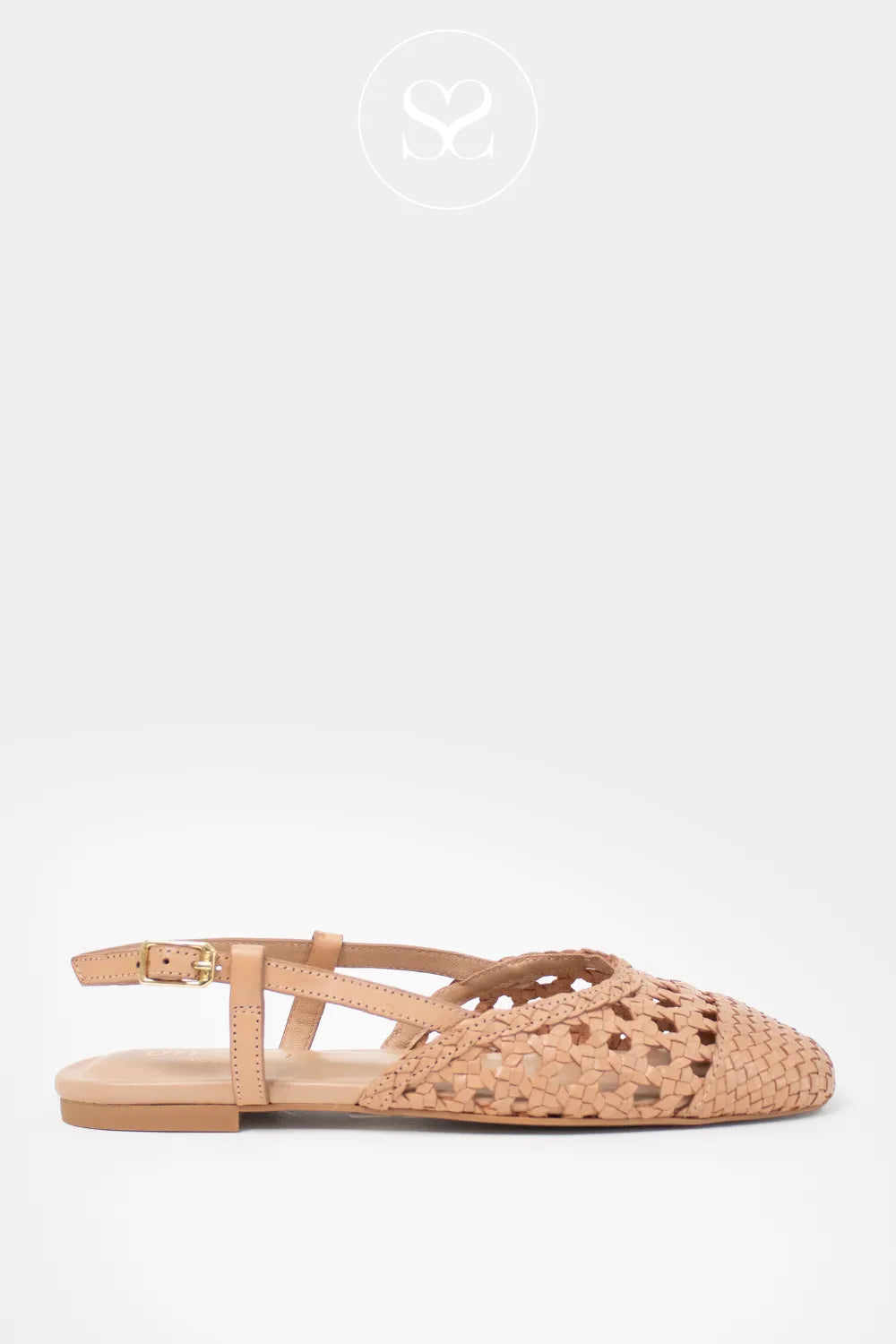 Unisa Nude Braided Slingback Flats - Badri