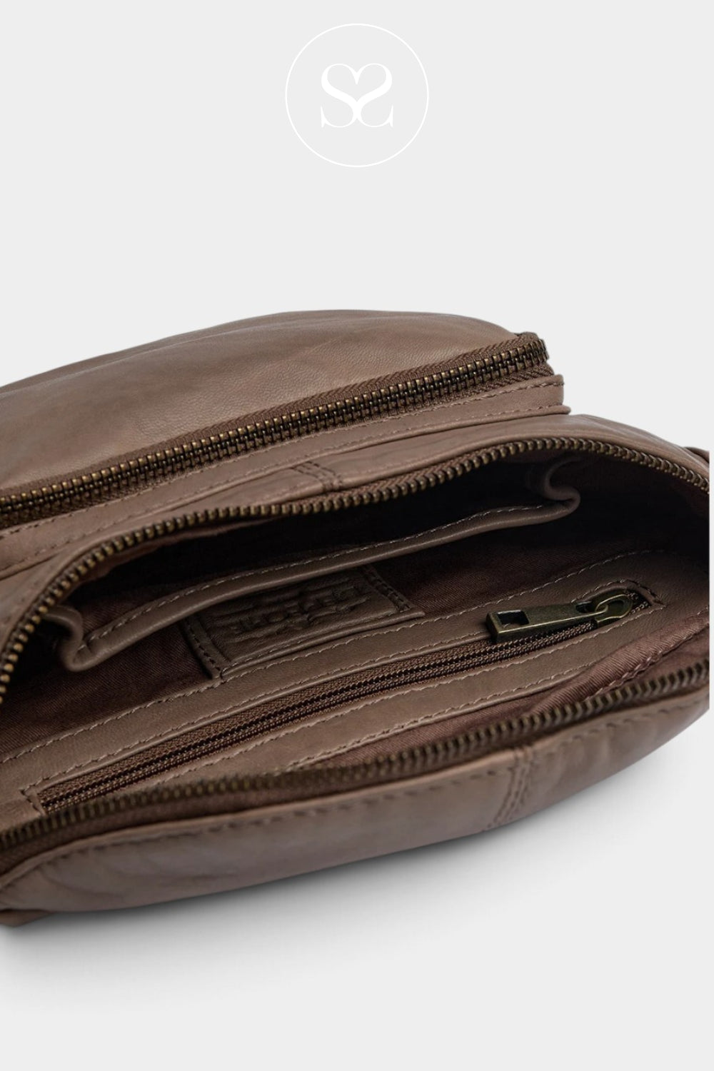 Depeche Dark Taupe Leather Bumbag - 13396