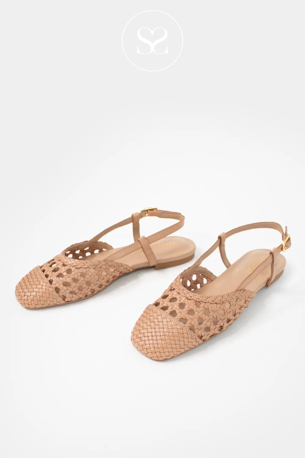 Unisa Nude Braided Slingback Flats - Badri ireland