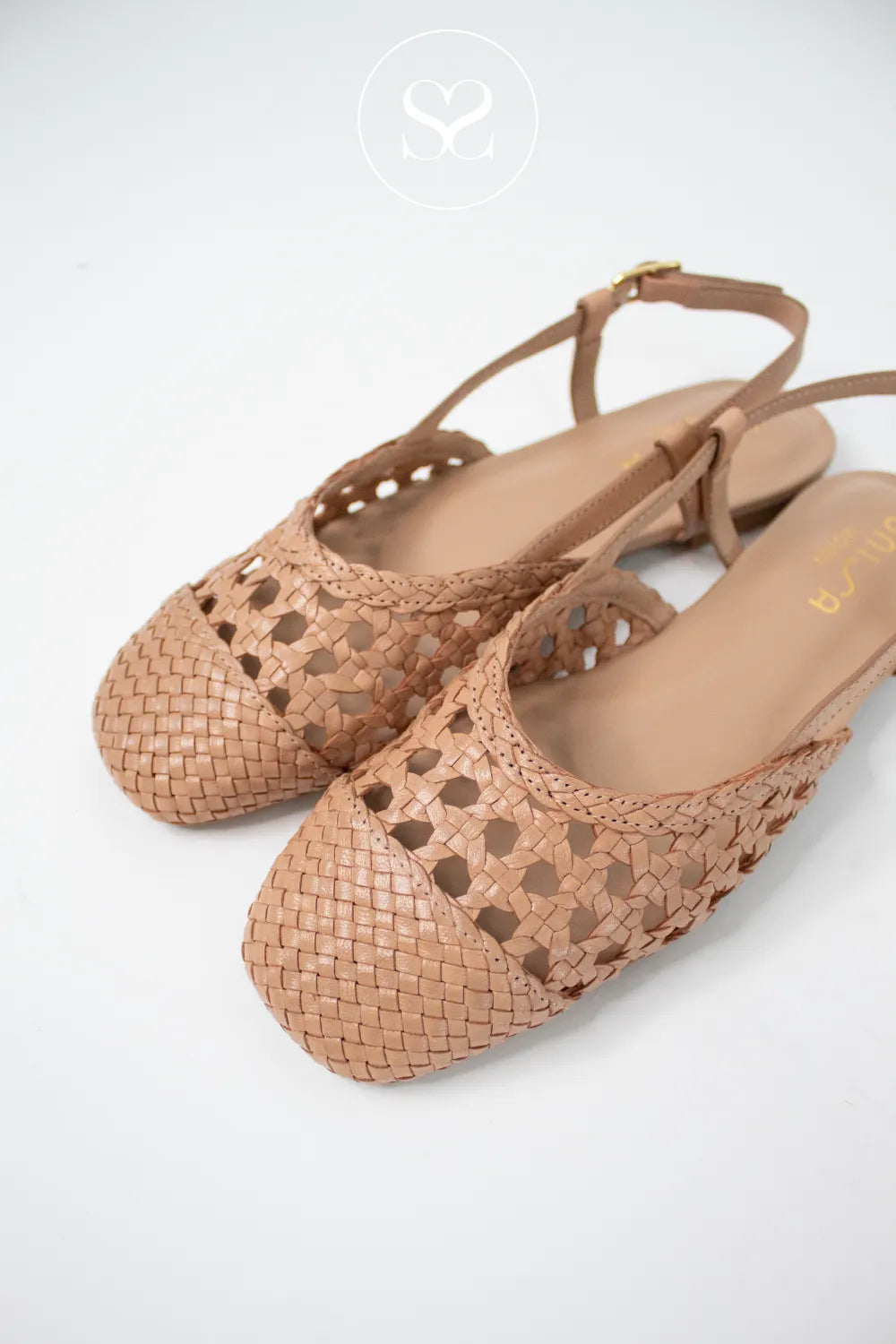 Unisa Nude Braided Slingback Flats - Badri