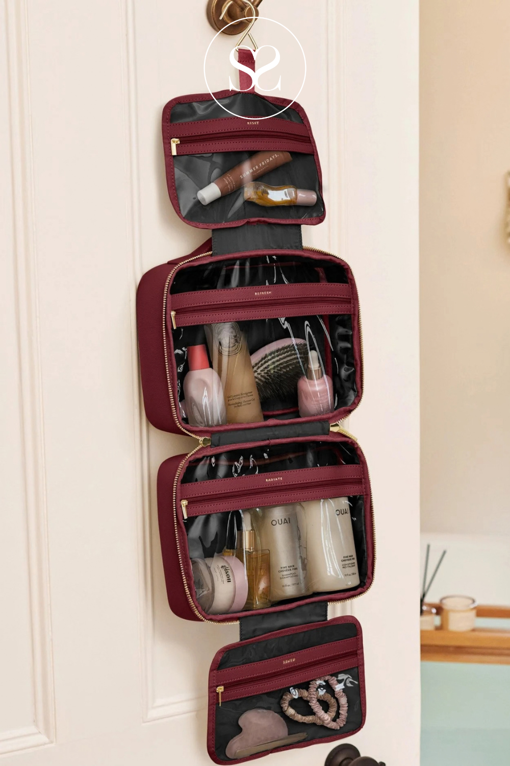Katie Loxton Hanging Wash Bag - Wine