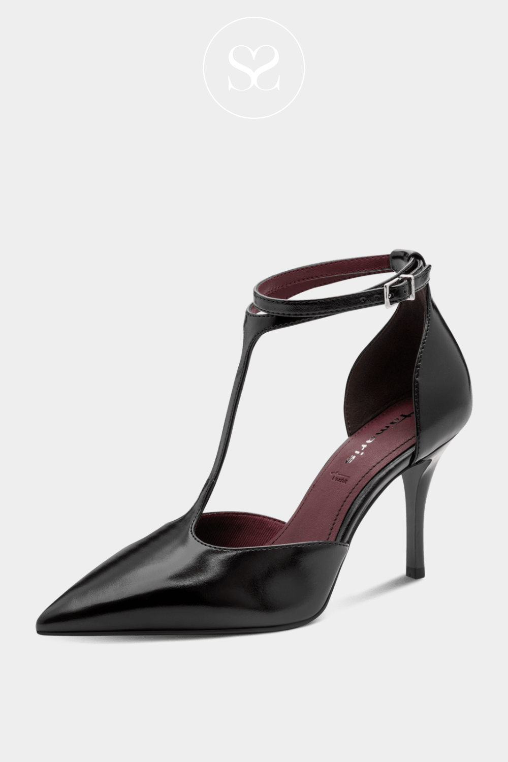 Tamaris Black Leather Heels 1-22461-47
