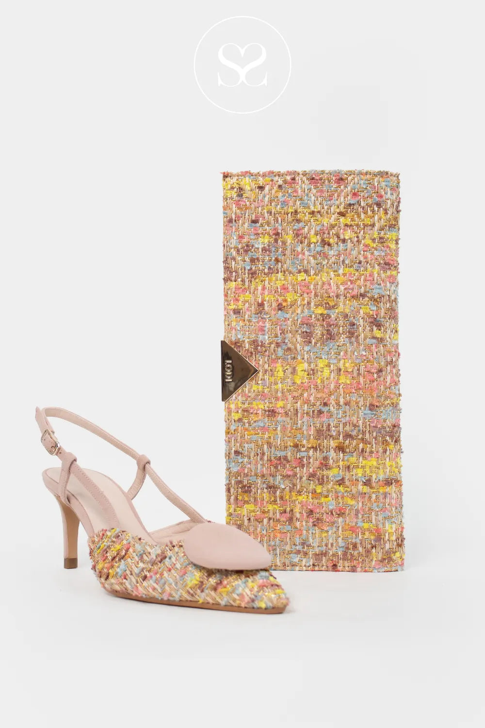 Lodi Pink Weave Envelope Clutch Bag L1900