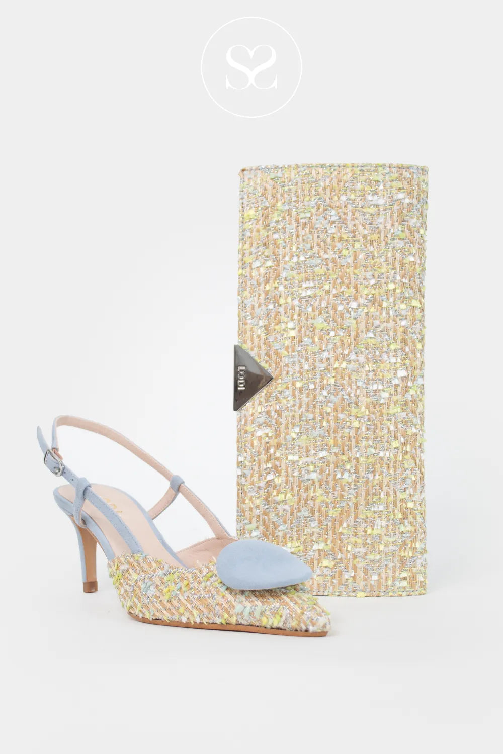 Lodi Blue Weave Envelope Clutch Bag L1900