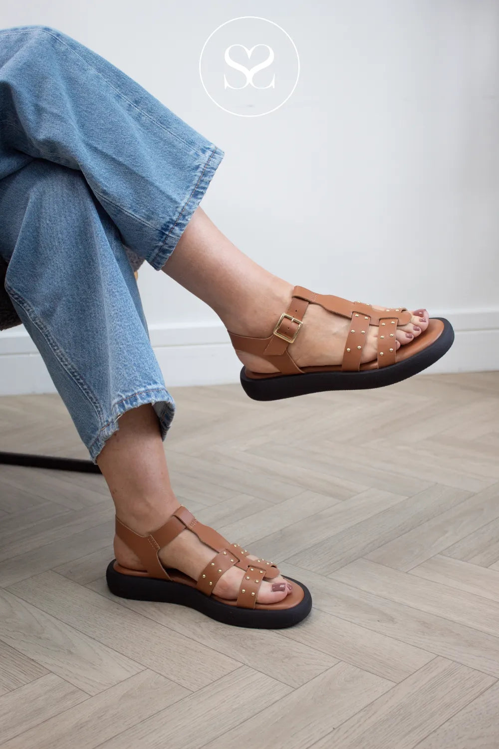 Wonders AB-1567 Tan Leather Gladiator Sandals