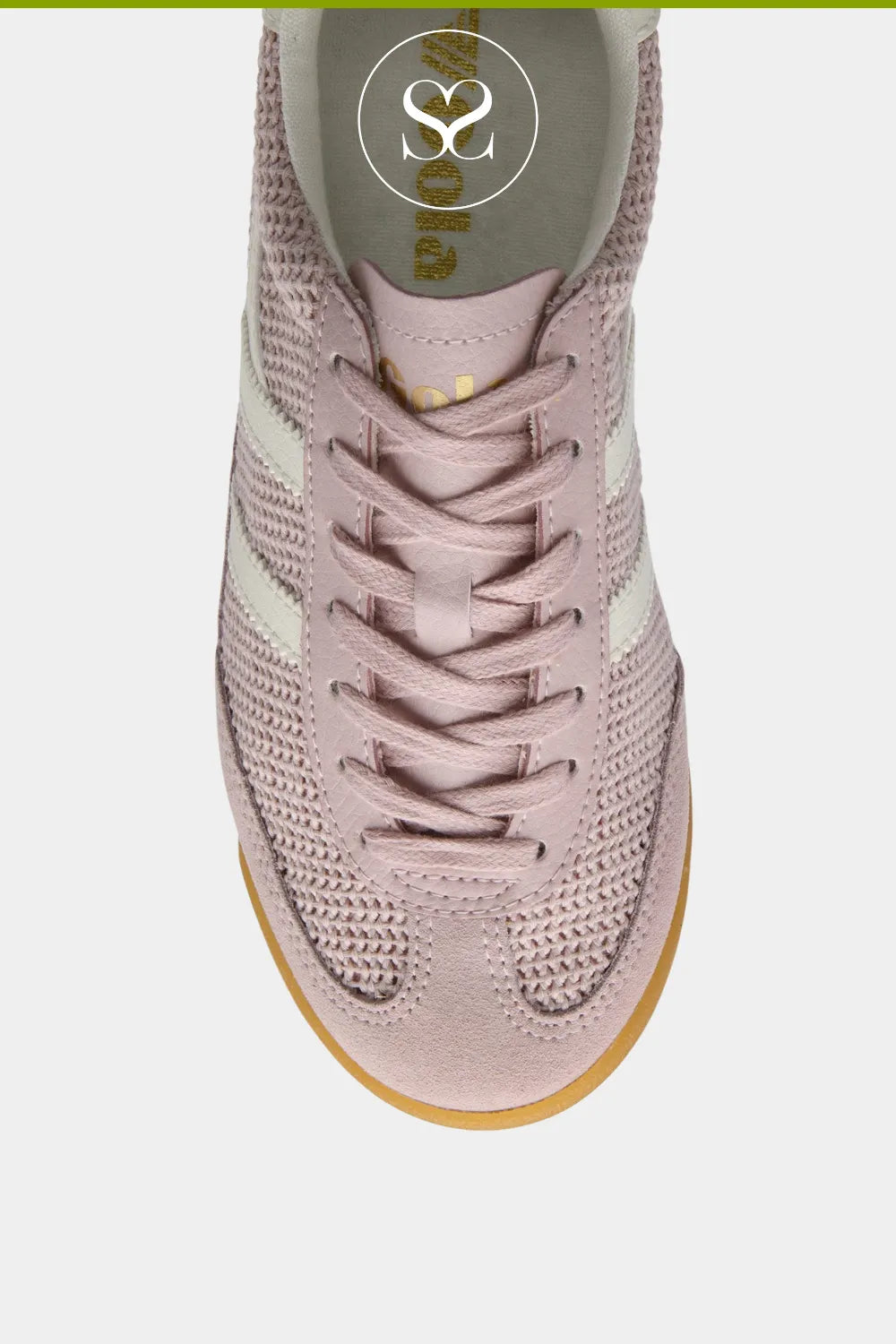 GOLA Pink Retro Trainers - Tornado Zephyr Trendy pink and off-white colourway for a soft, feminine aesthetic.