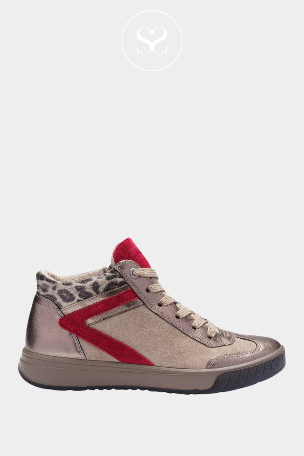 Ara - Bronze Metallic High Top Slip-On Trainers for Women - 12-50022