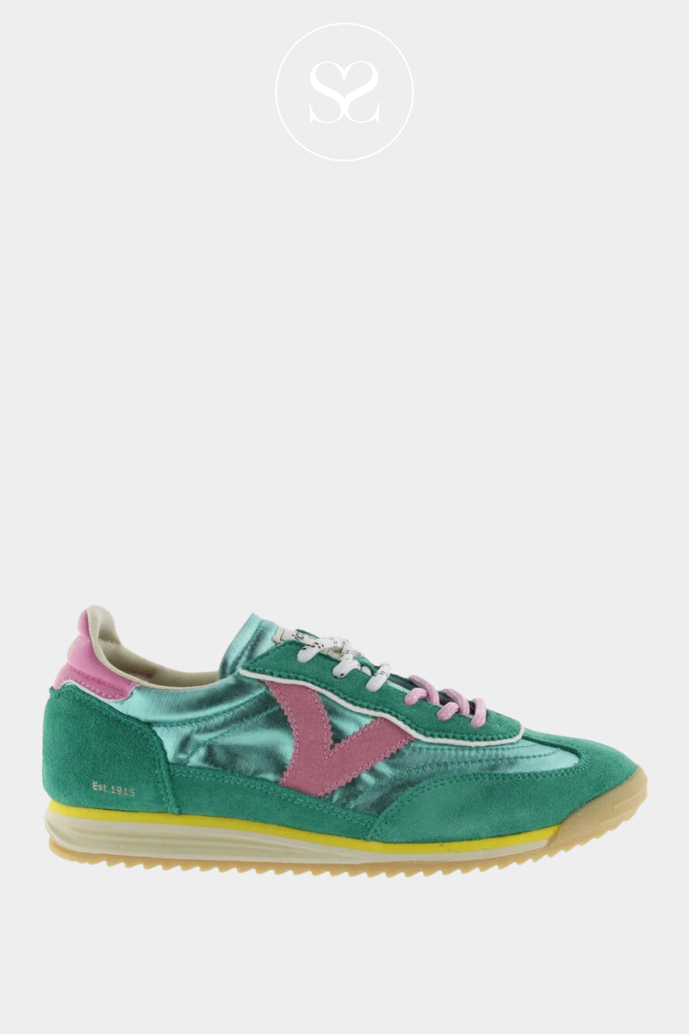Victoria Metallic Green & Pink Retro Trainers 1158111
