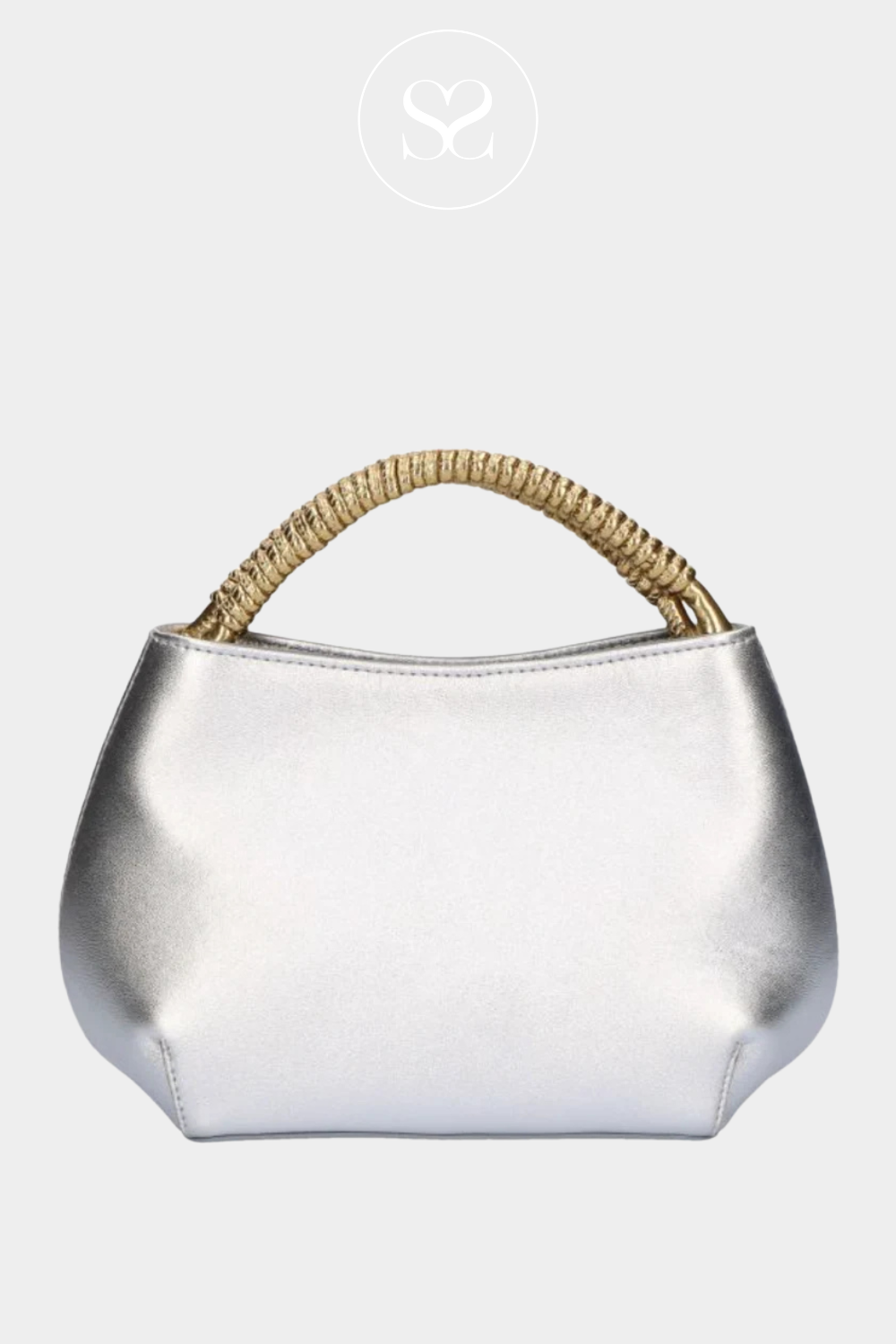 UNISA ZADI SILVER LEATHER SMALL HANDBAG