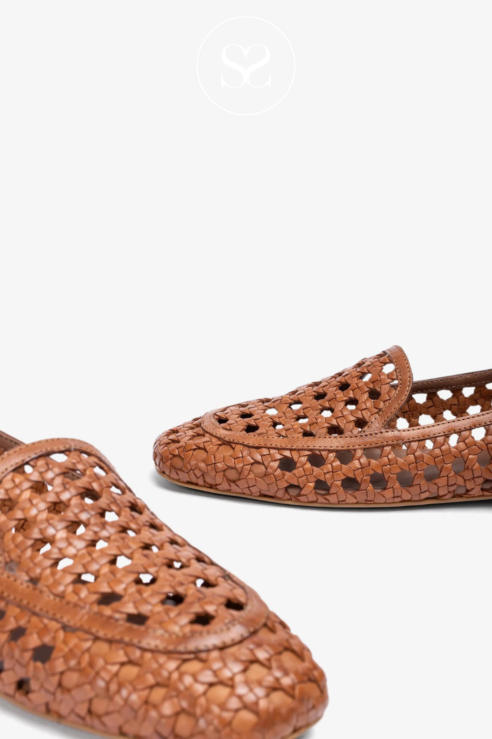 Comfortable Unisa Tan Woven Loafers - Baix
