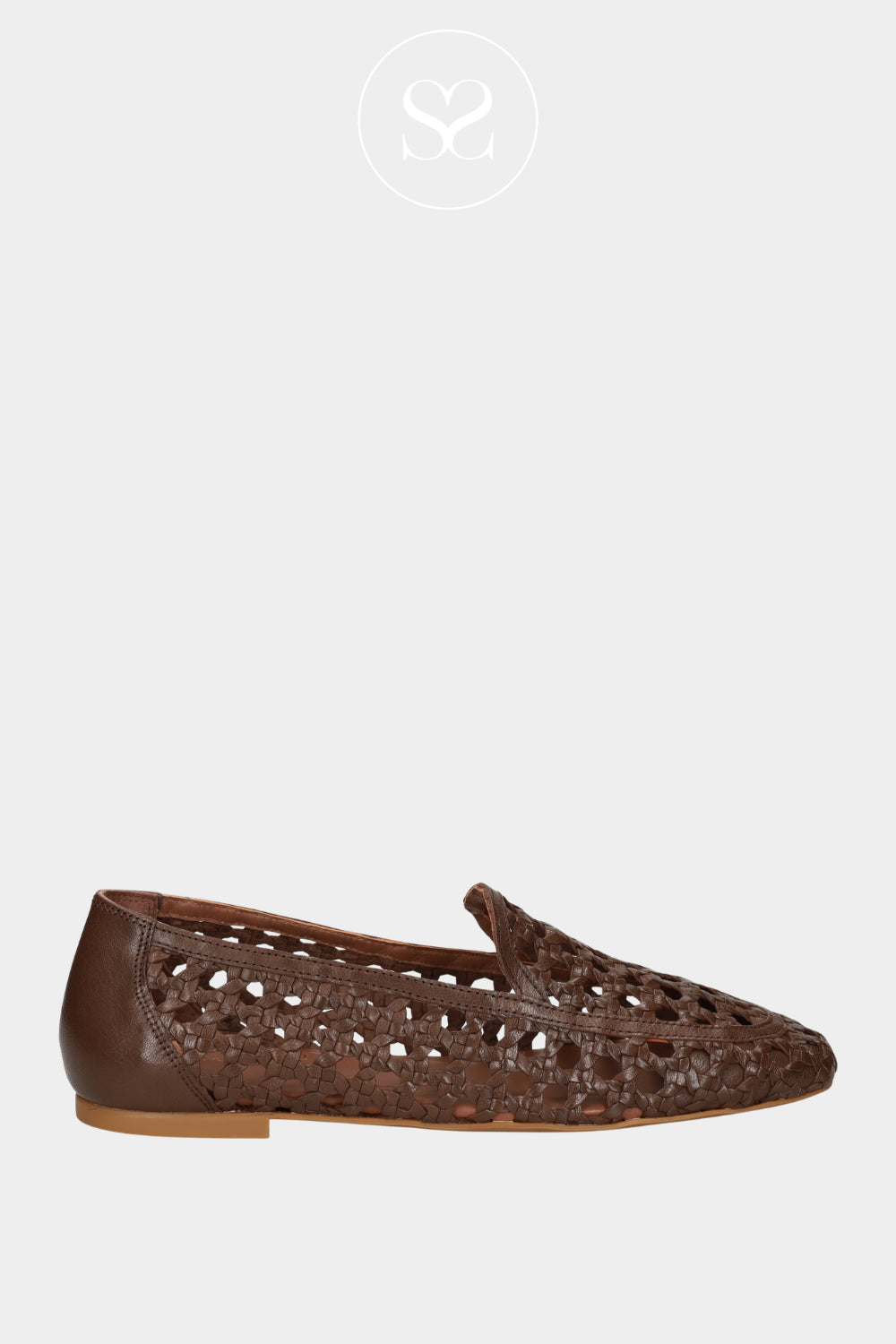 Unisa Chocolate Brown Woven Loafers - Baix