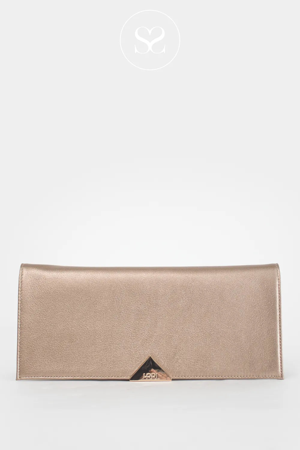 Lodi Bronze Leather Envelope Clutch Bag L1900