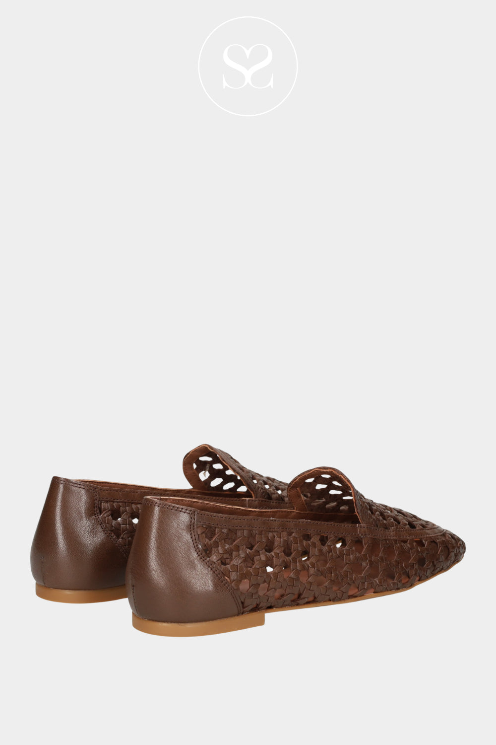 Unisa Chocolate Brown Woven Loafers - Baix