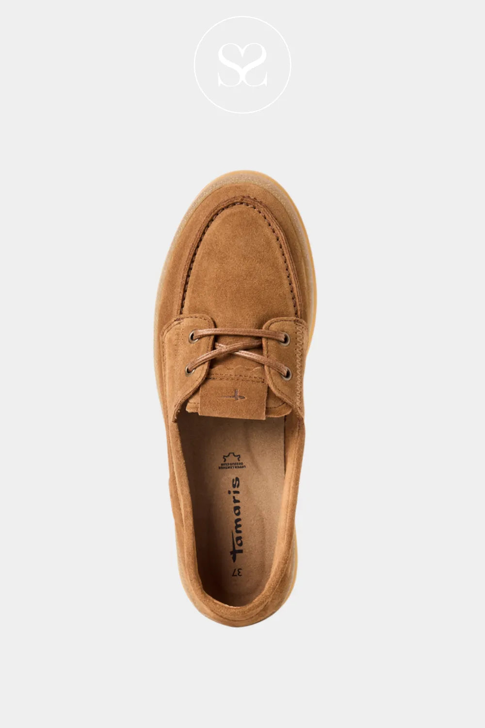 Tamaris Tan Slip-On Boat Shoes 1-23615-46 Removable insole for added customization and comfort.