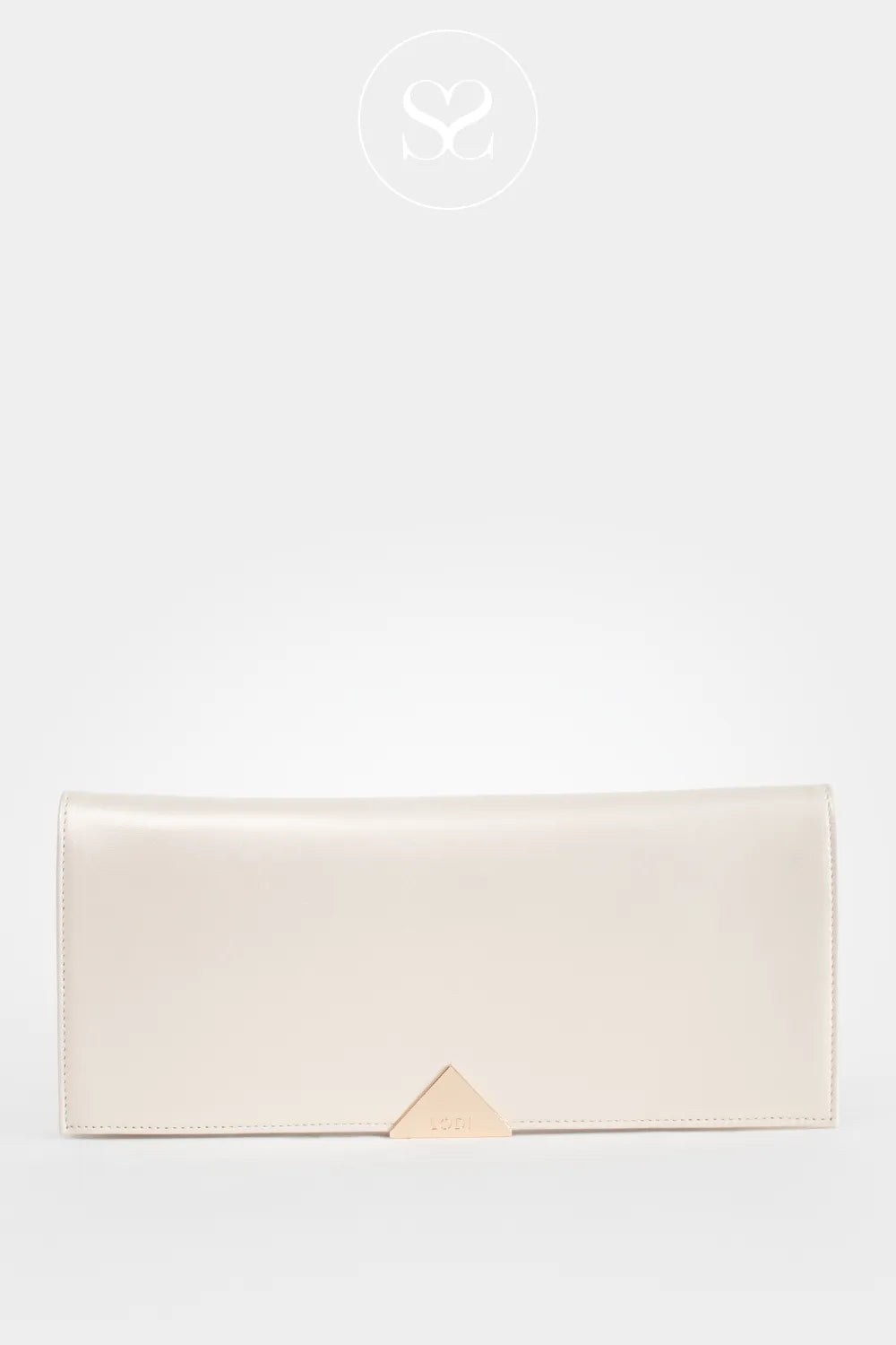 Lodi Champagne Leather Envelope Clutch Bag L1900
