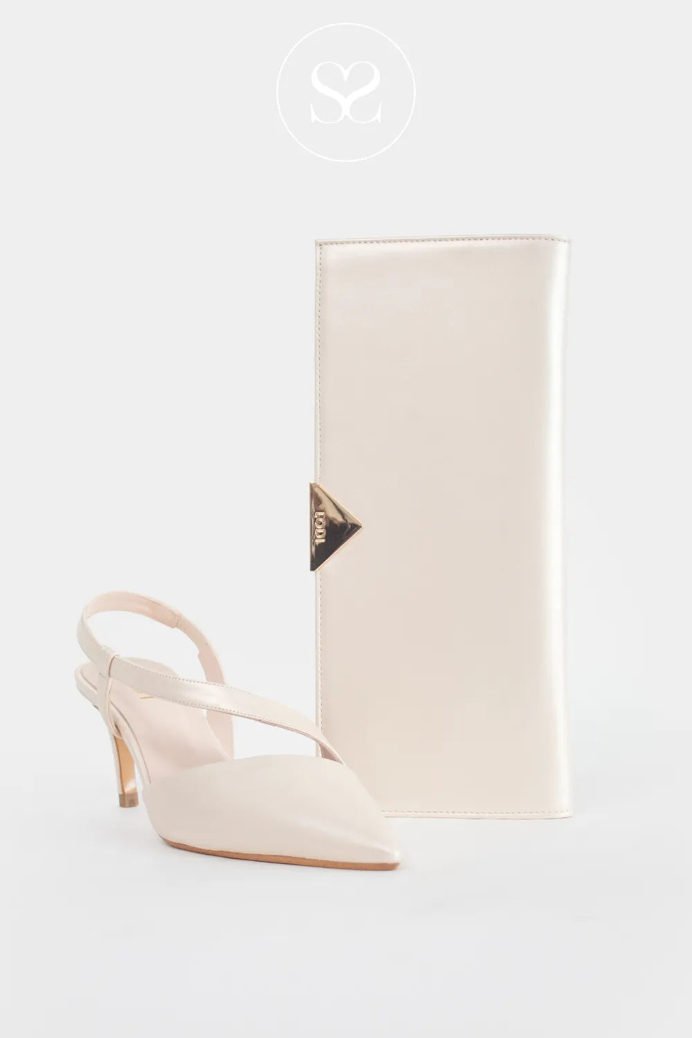 Lodi Champagne Leather Envelope Clutch Bag L1900