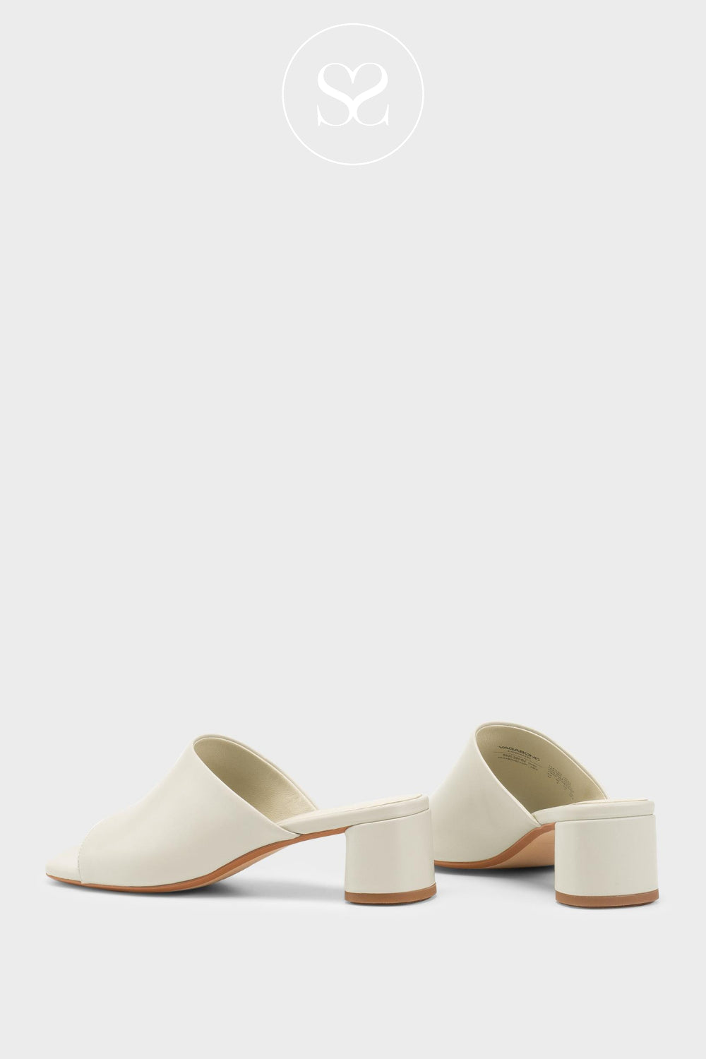 Vagabond Off-White Slip On Block Heeled Mules- Ireland