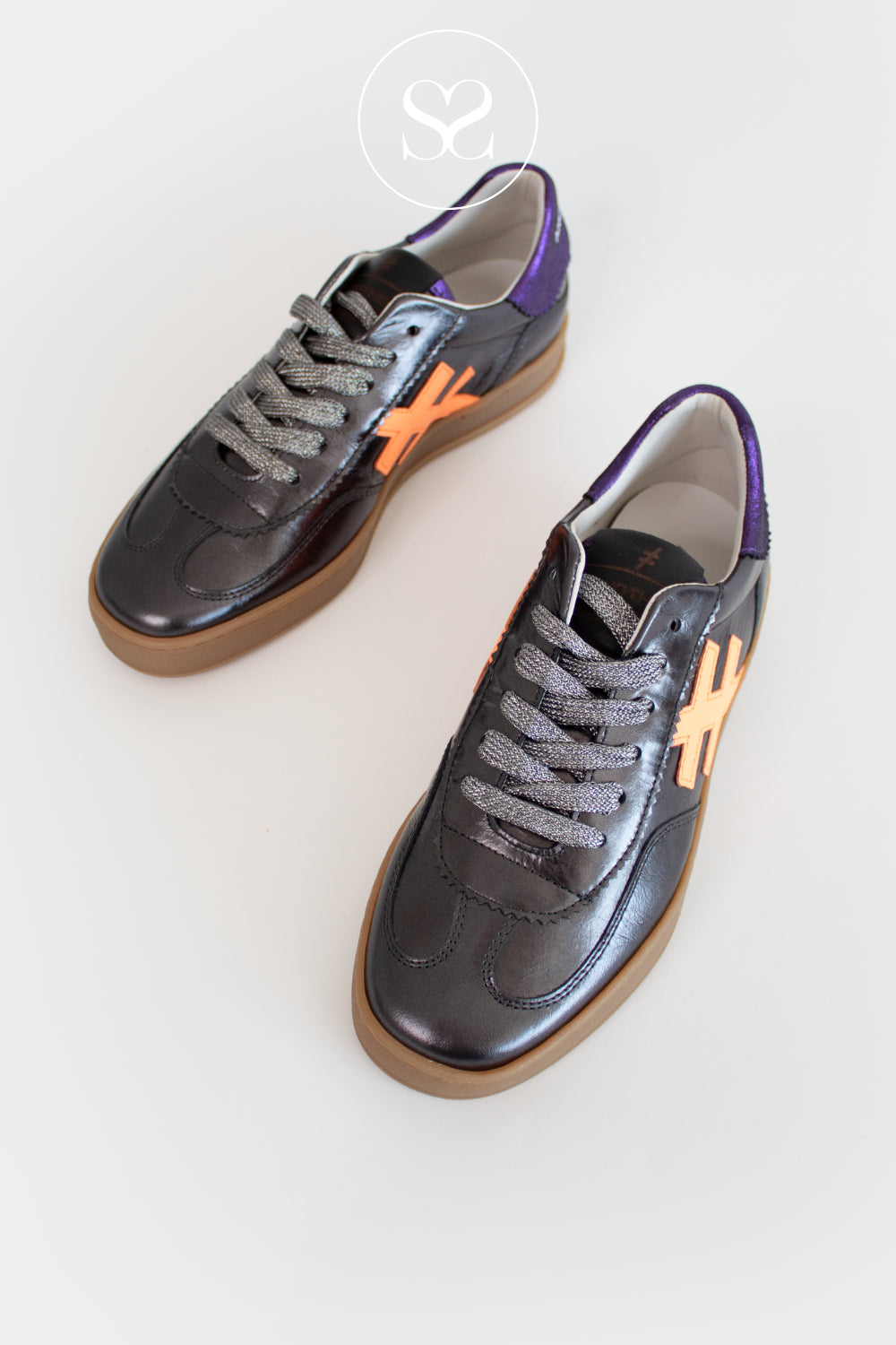 Dark leather trainers for women from Another Trend in Ireland