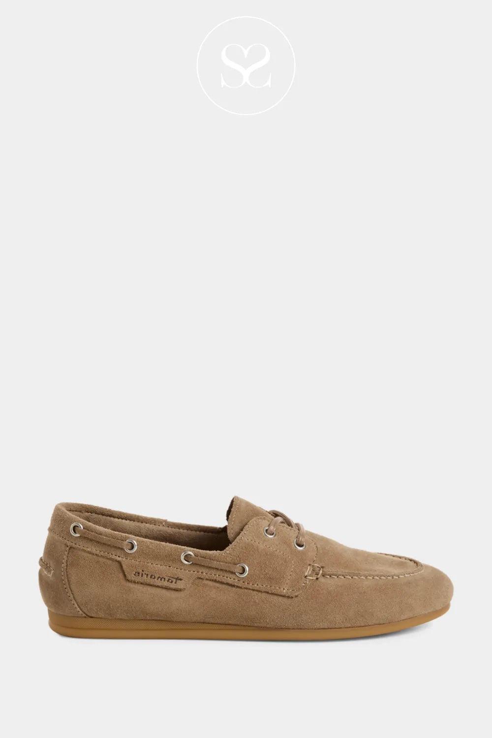 Tamaris Taupe/Camel Suede Moccasin Shoes 1-23602-44 Soft taupe and camel suede leather for a premium, tactile finish